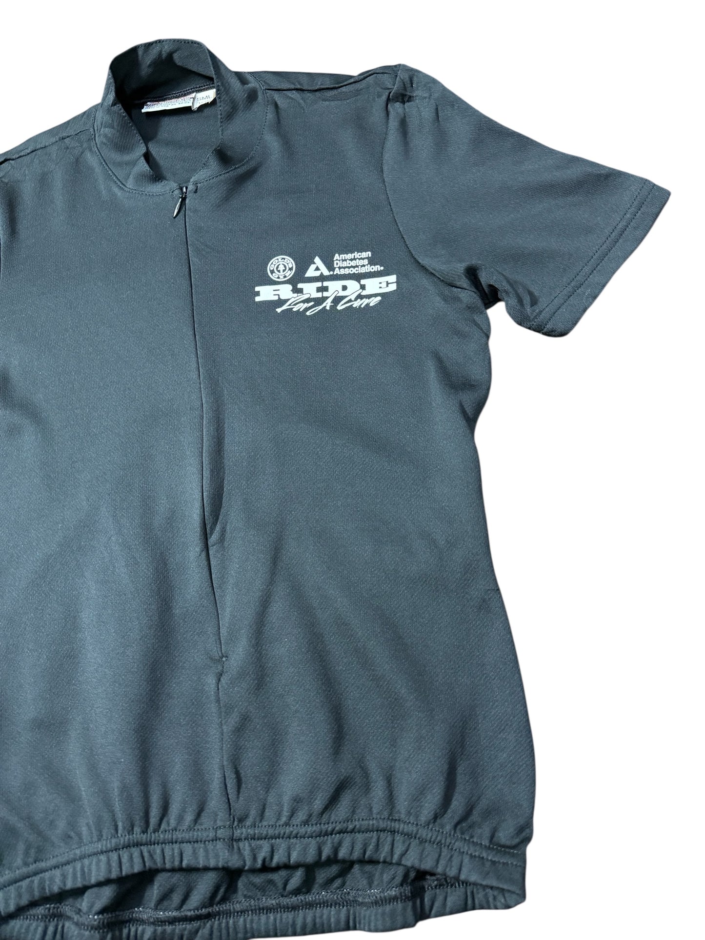 Vintage Gold’s Gym Ride for a Cure Women’s Cycling Jersey Half Zip USA