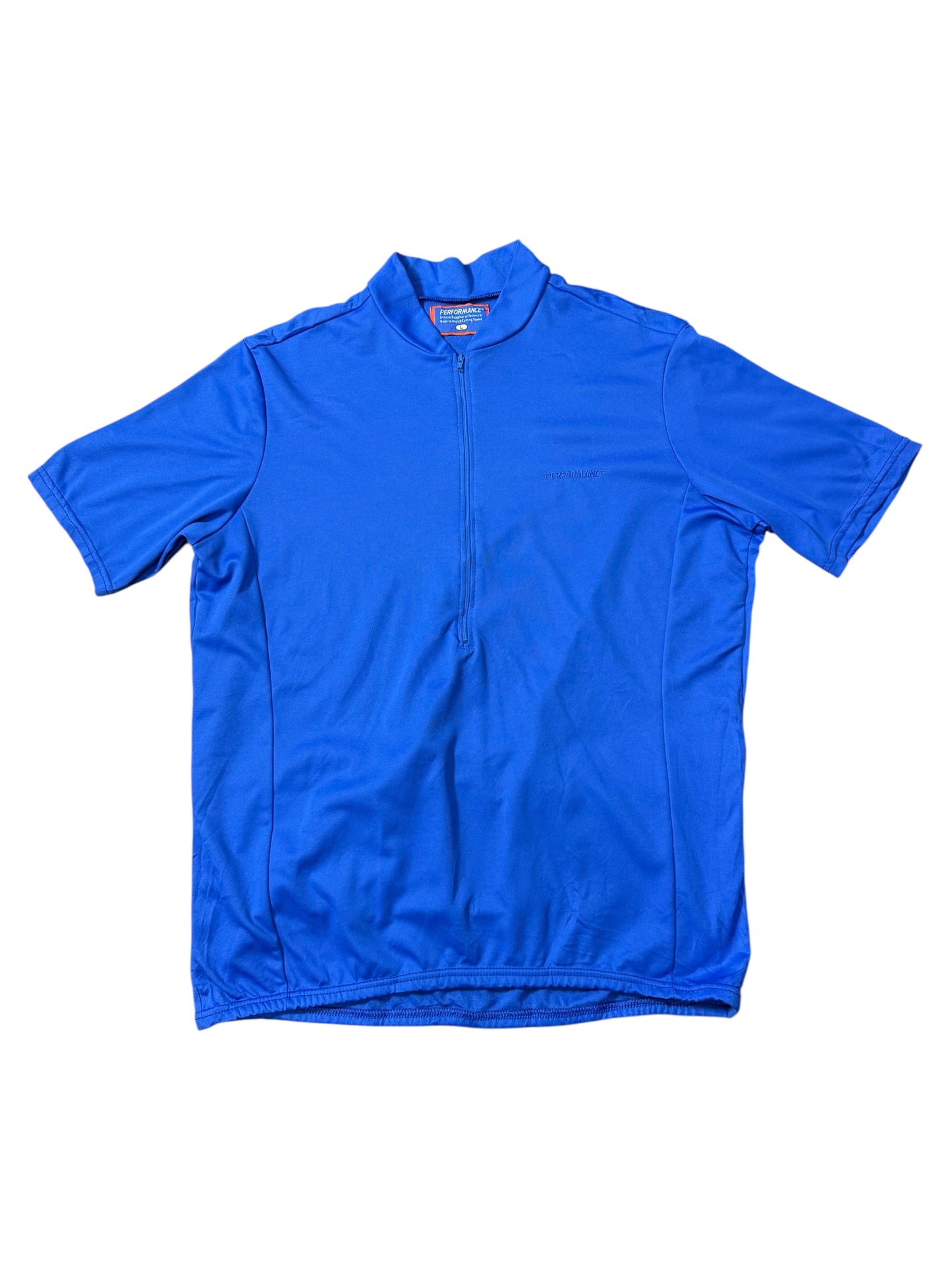 Vintage Performance Cycling Jersey Blue Half Zip Short Sleeve USA Made