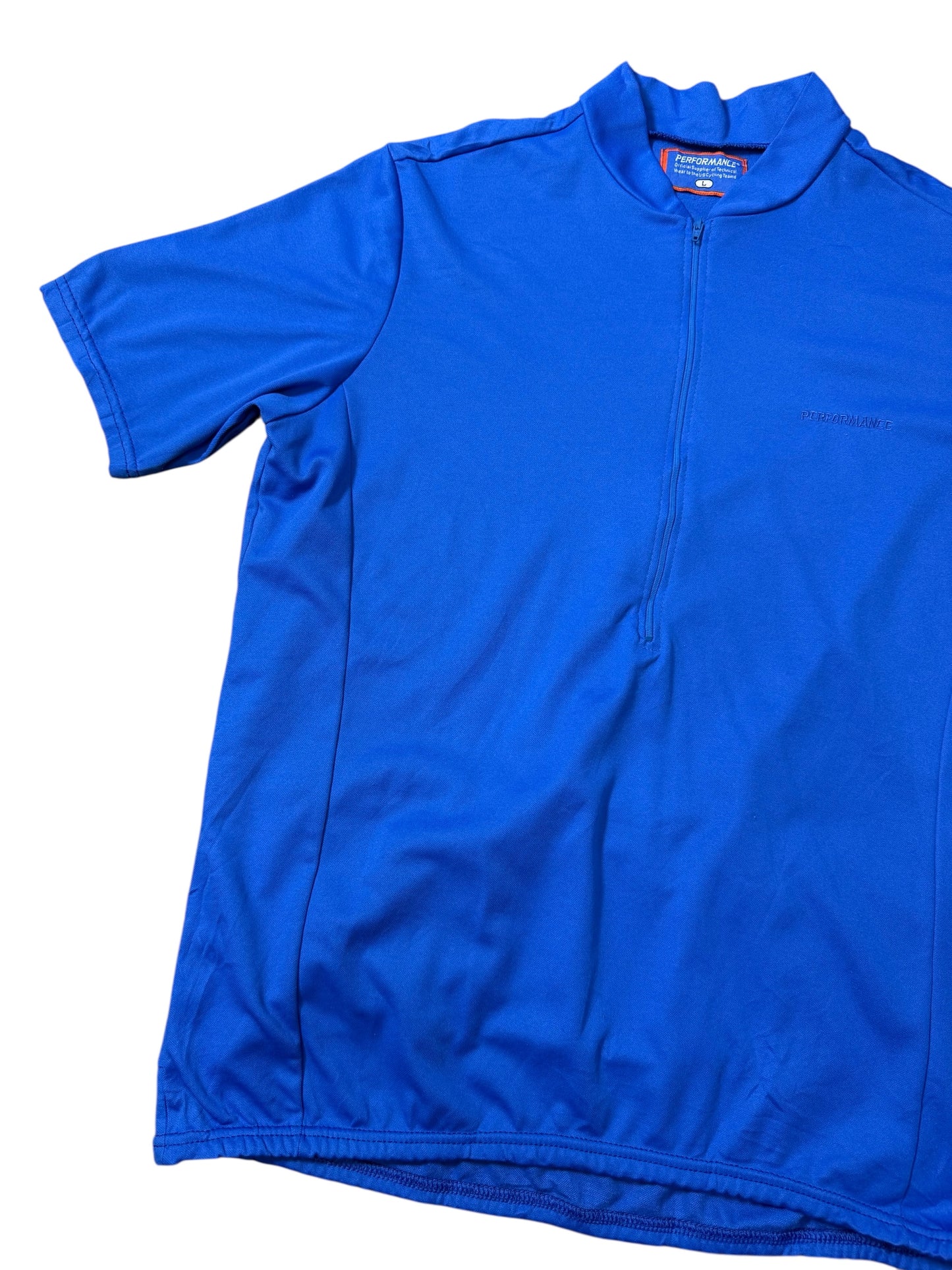 Vintage Performance Cycling Jersey Blue Half Zip Short Sleeve USA Made