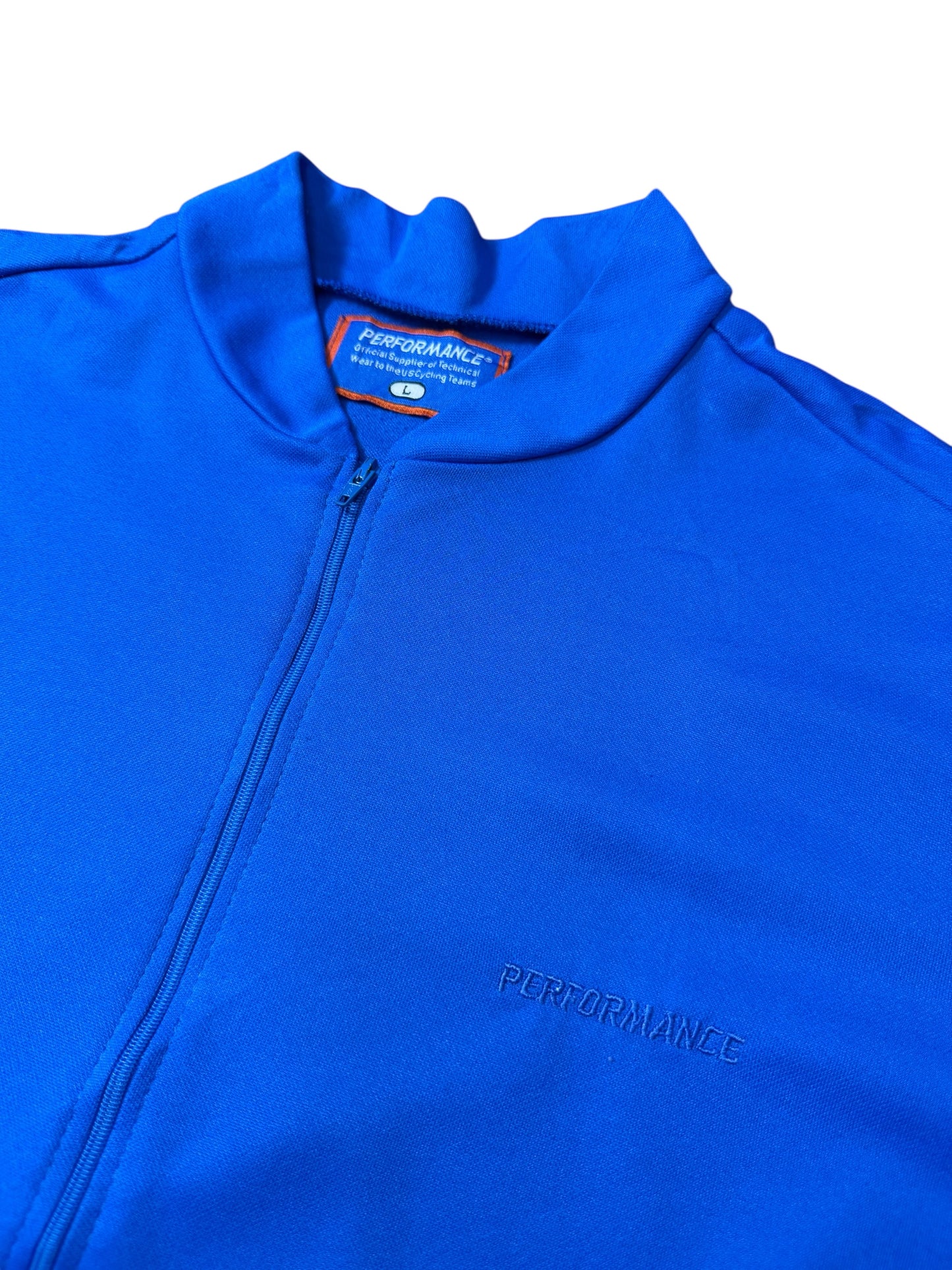 Vintage Performance Cycling Jersey Blue Half Zip Short Sleeve USA Made