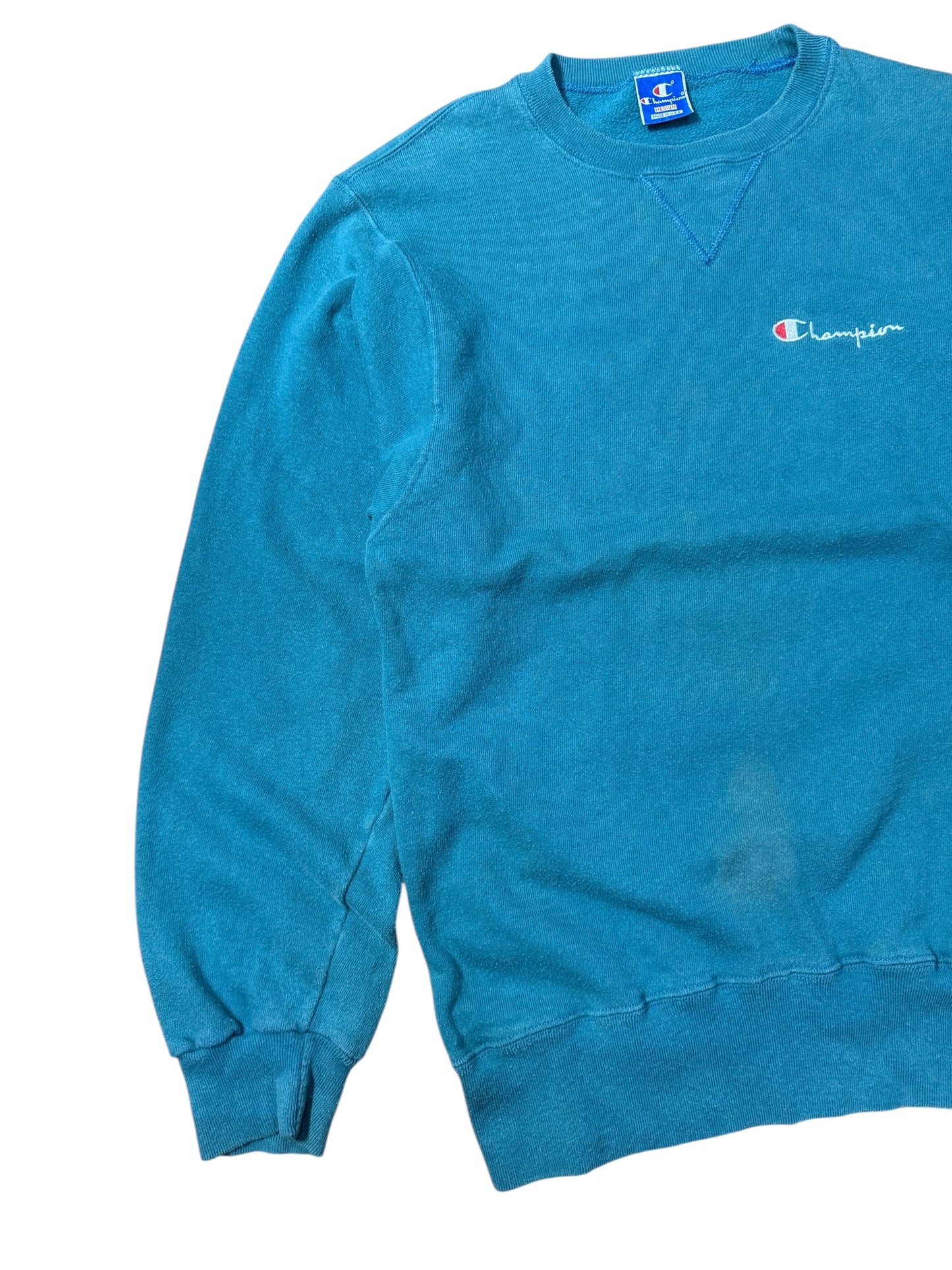 Vintage Champion Crewneck Sweatshirt Made in USA Teal Blue
