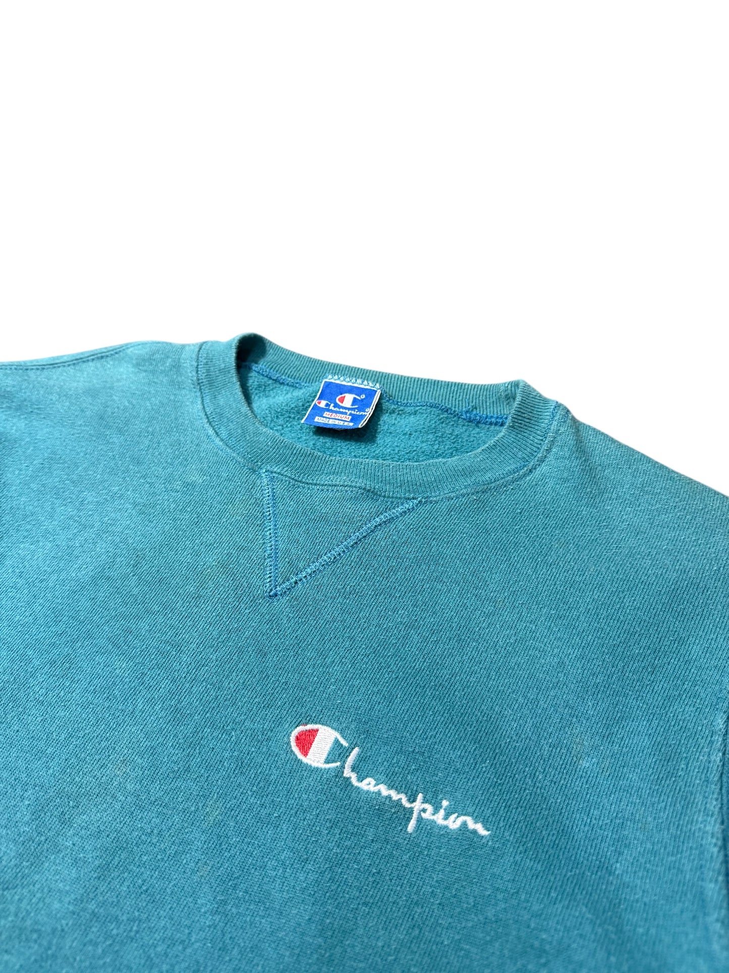 Vintage Champion Crewneck Sweatshirt Made in USA Teal Blue