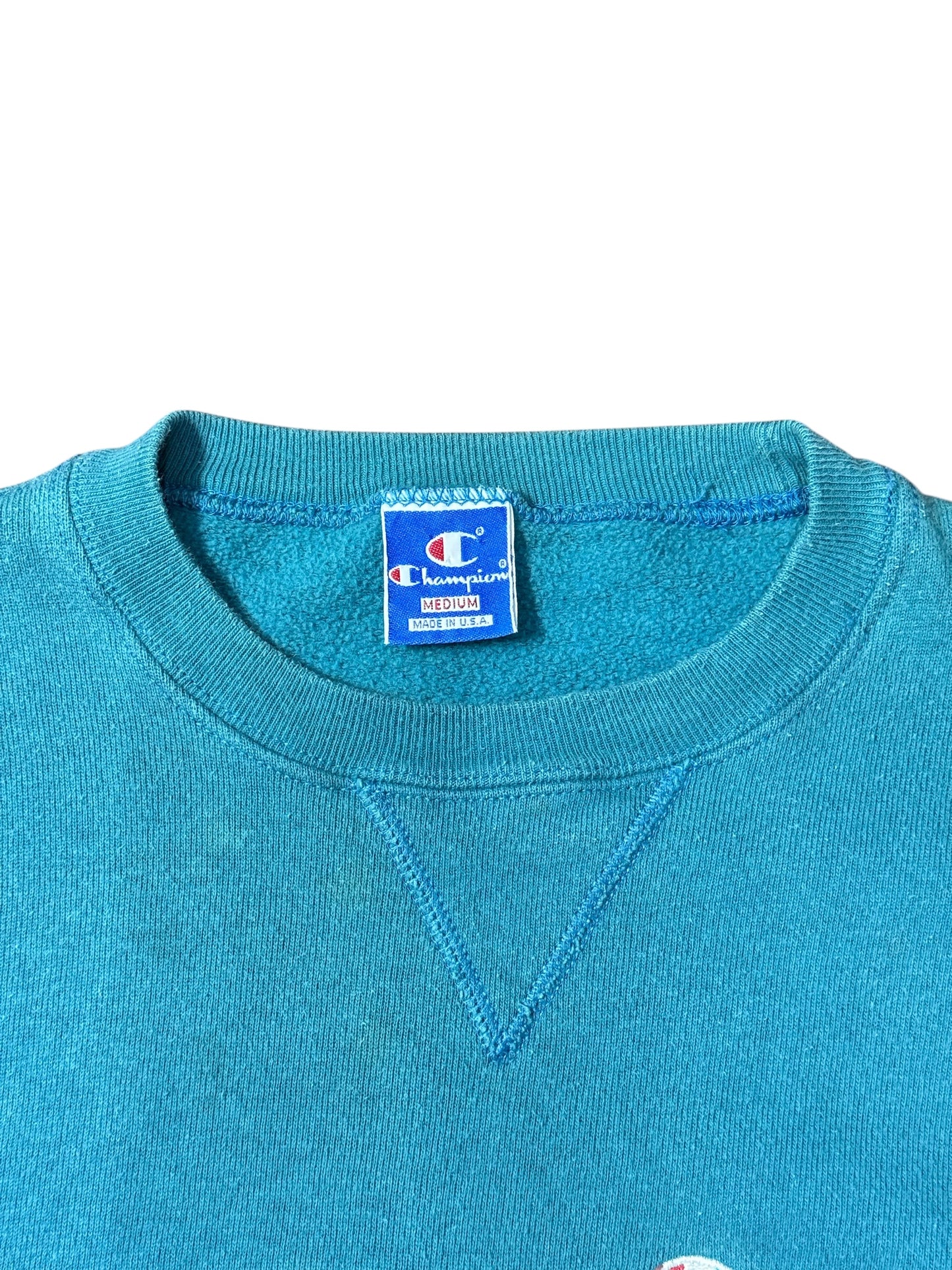 Vintage Champion Crewneck Sweatshirt Made in USA Teal Blue