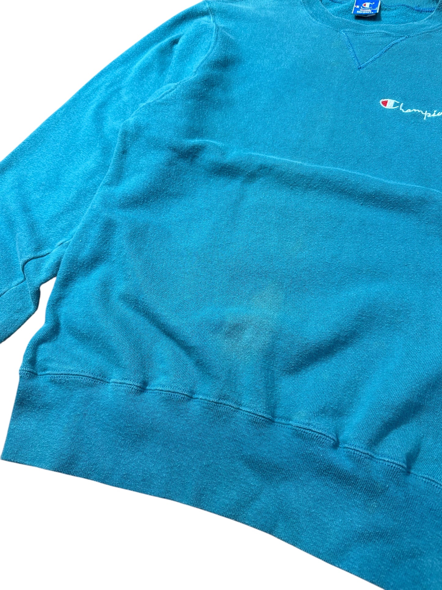 Vintage Champion Crewneck Sweatshirt Made in USA Teal Blue