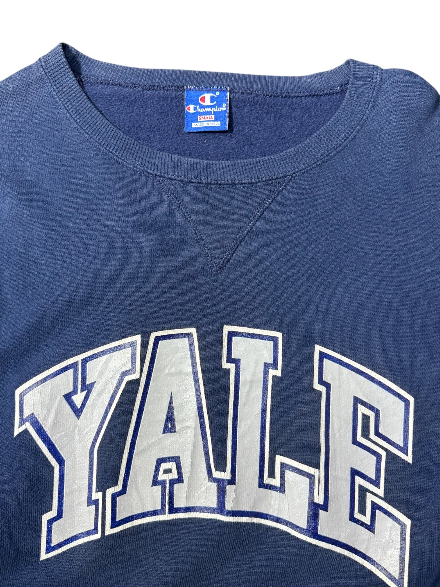 Vintage Champion Yale University Crewneck Sweatshirt Navy Blue