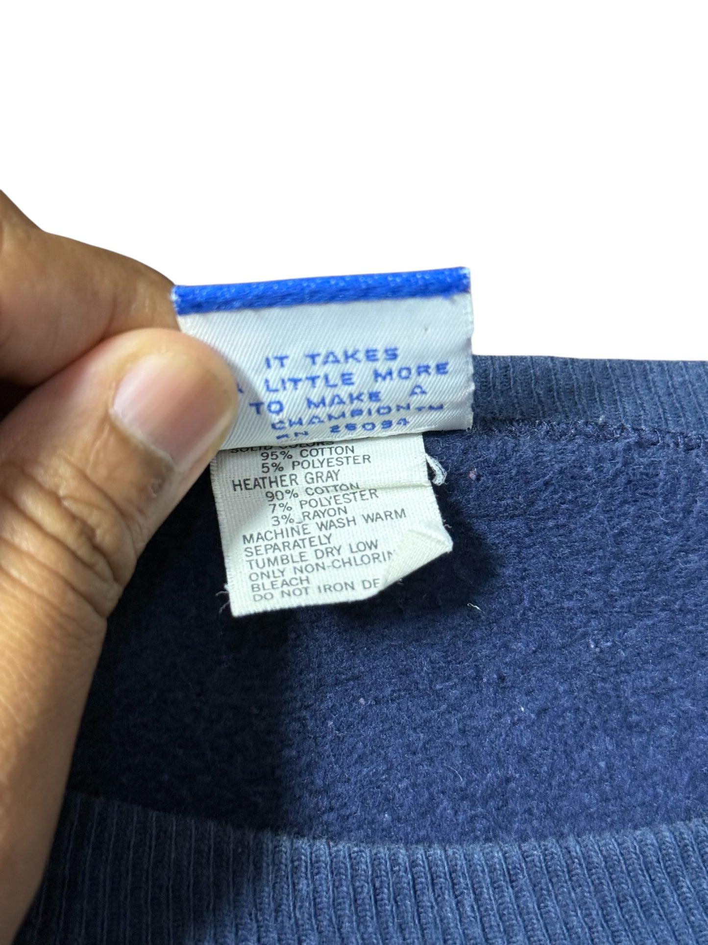 Vintage Champion Yale University Crewneck Sweatshirt Navy Blue