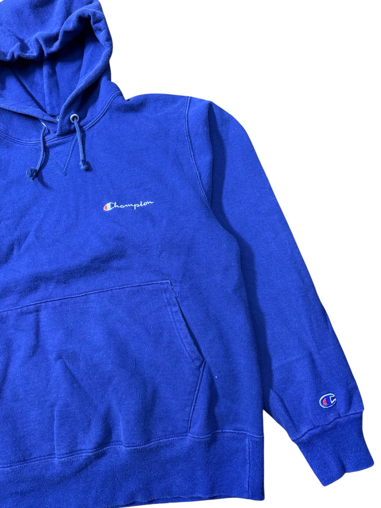 Vintage 90s Champion Hoodie Made in USA Blue Pullover Sweatshirt