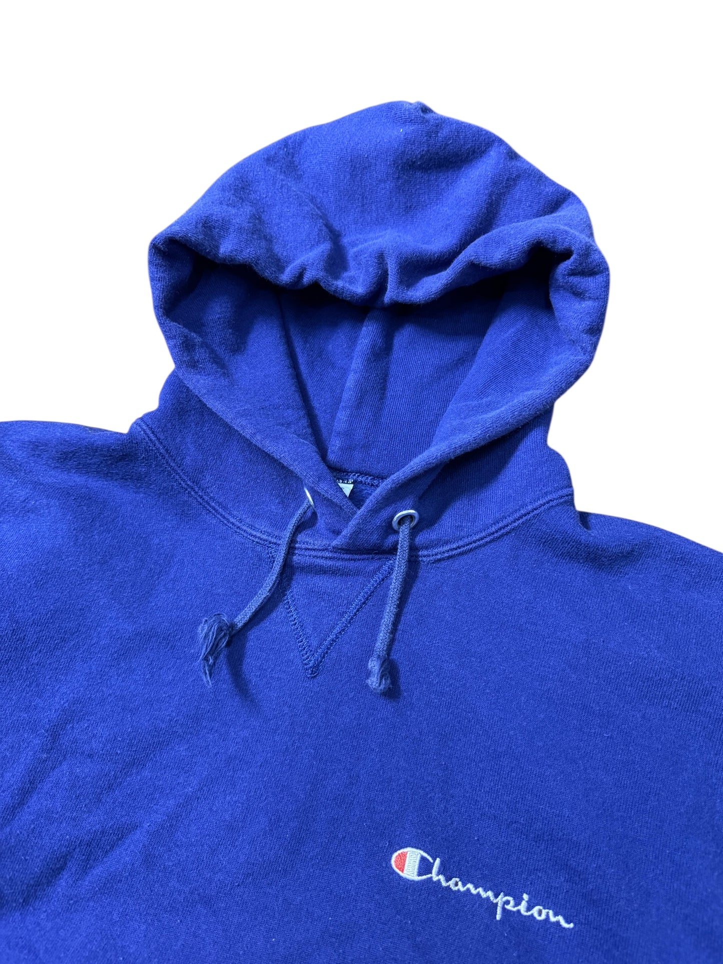 Vintage 90s Champion Hoodie Made in USA Blue Pullover Sweatshirt