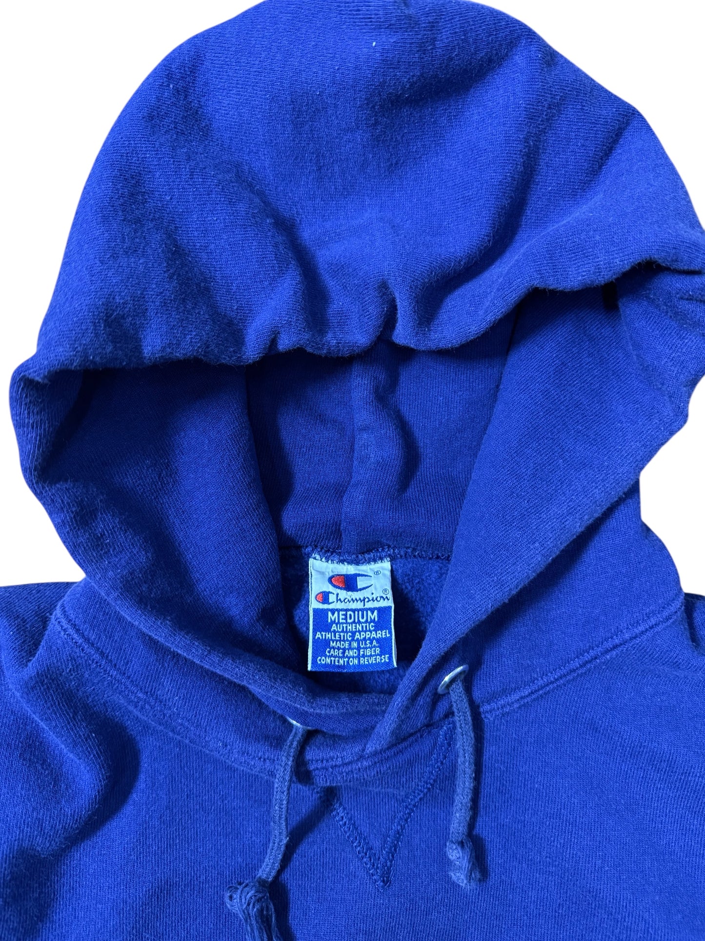 Vintage 90s Champion Hoodie Made in USA Blue Pullover Sweatshirt