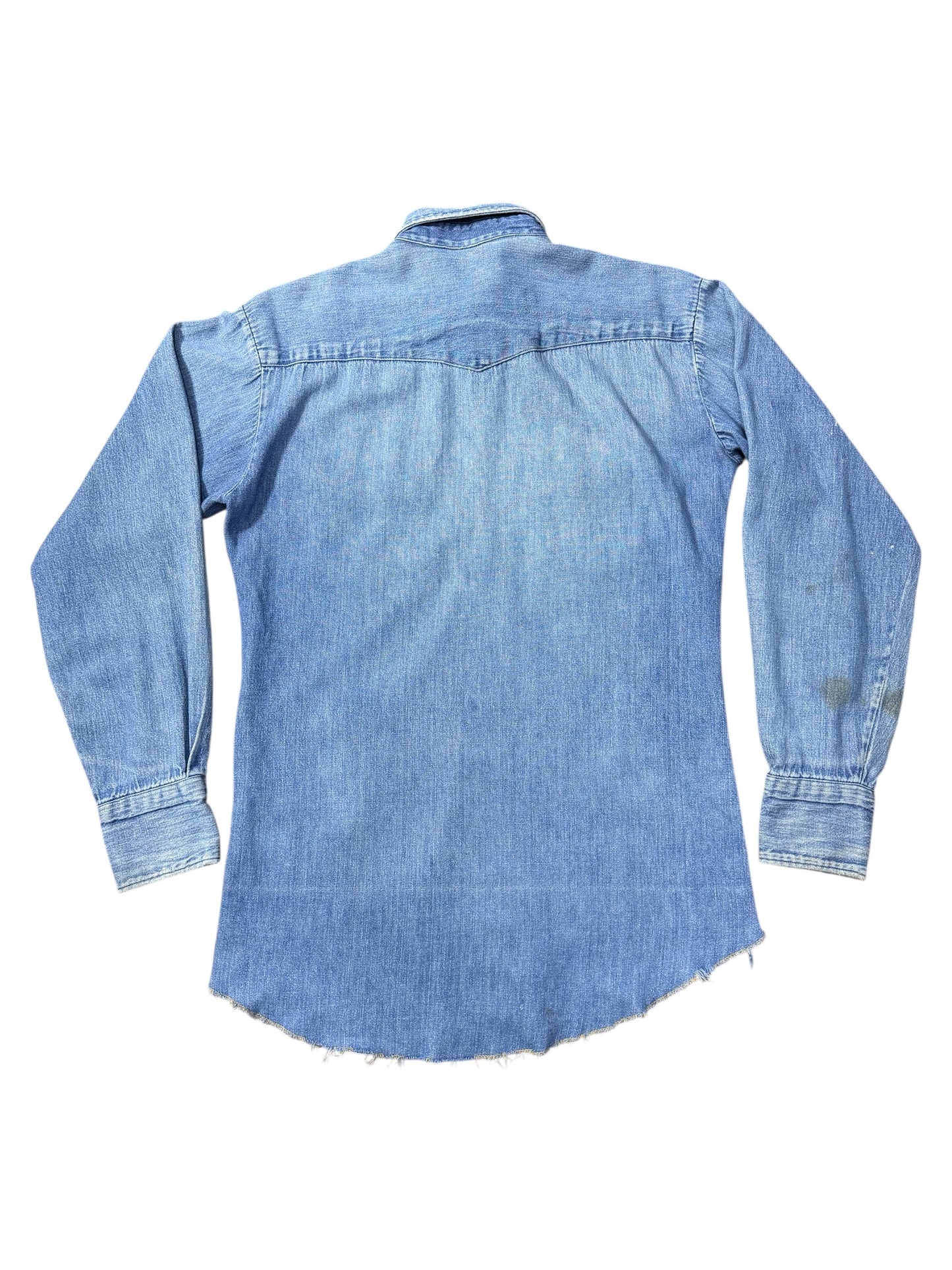 Vintage 1970s Denim Western Shirt Pearl Snap