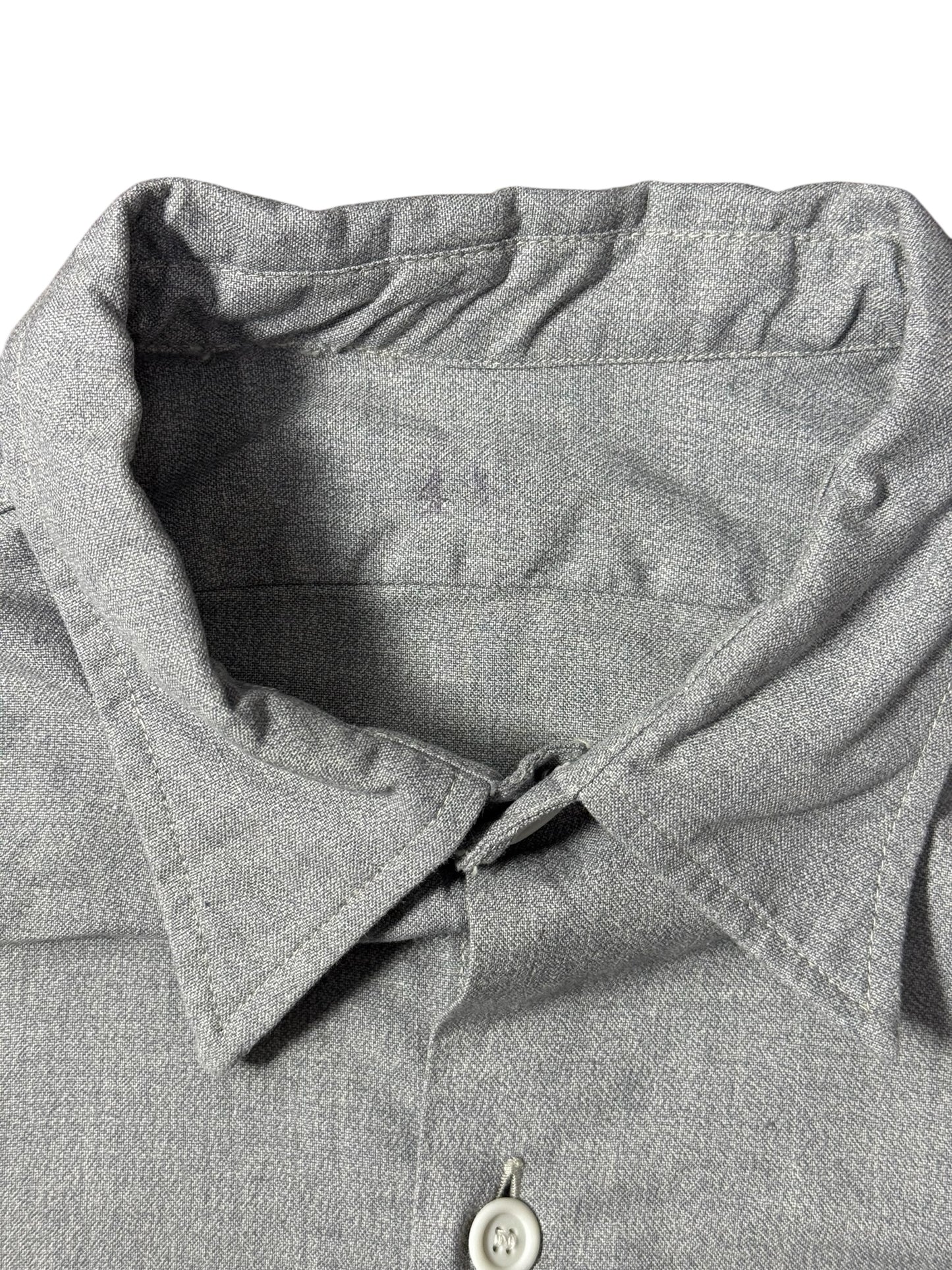 Vintage 1970s Grey Workwear Shirt Military Style