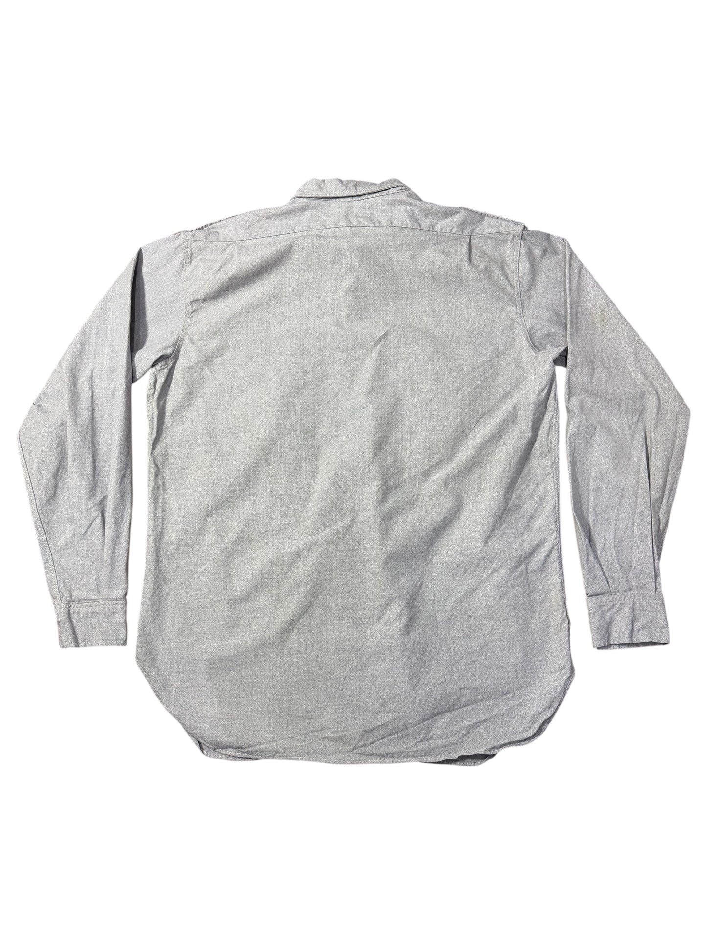 Vintage 1970s Grey Workwear Shirt Military Style