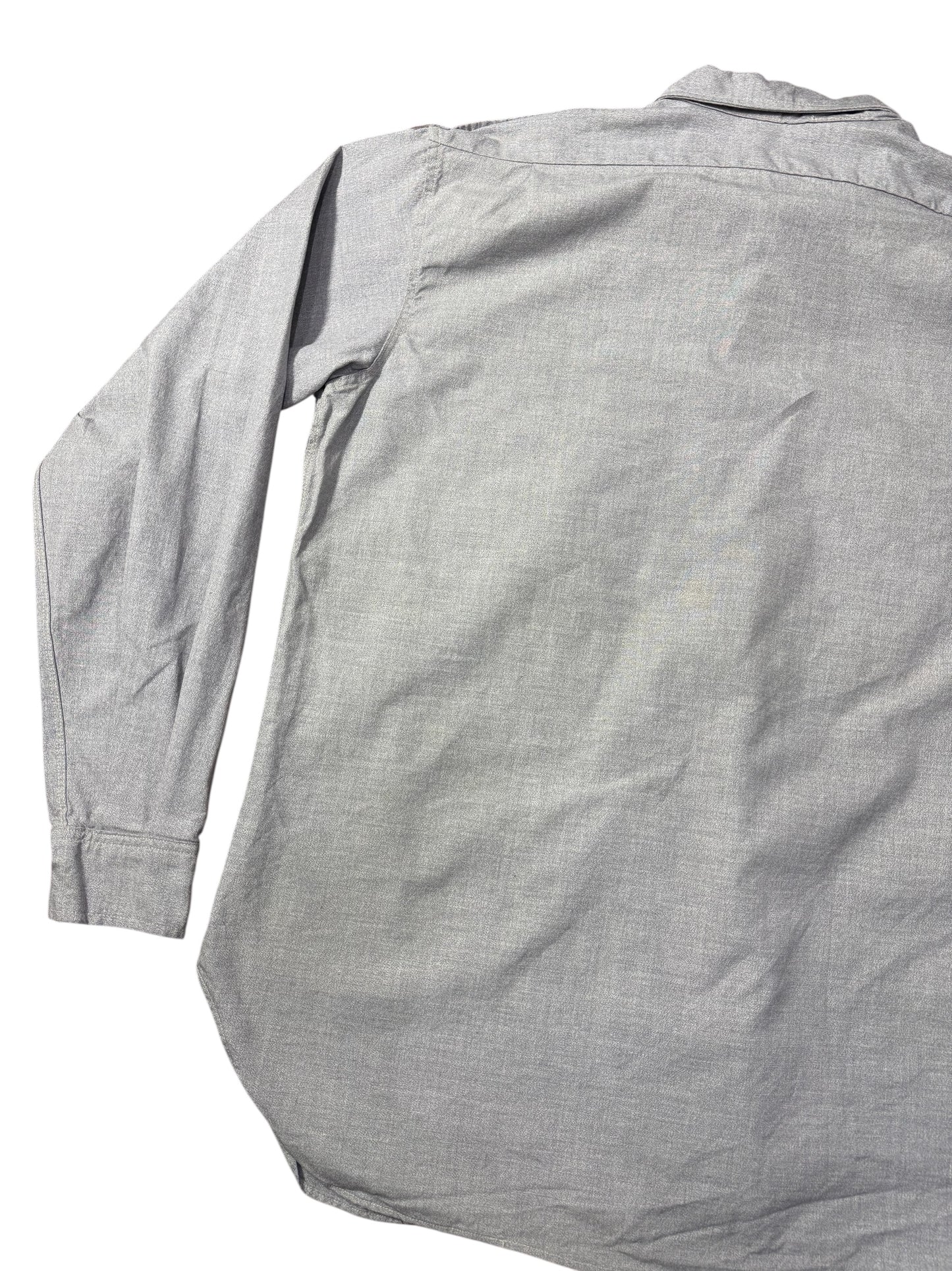 Vintage 1970s Grey Workwear Shirt Military Style