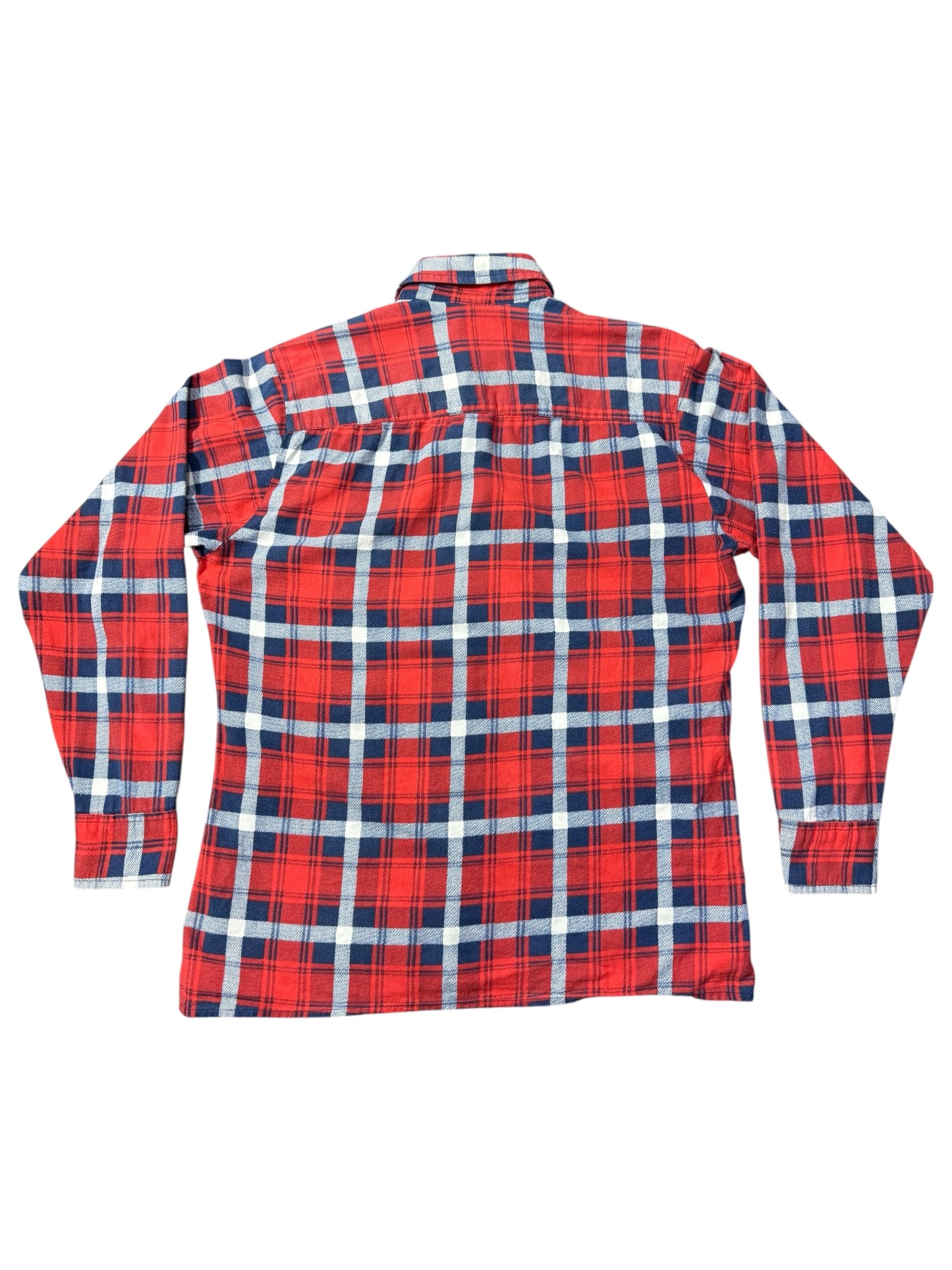 Vintage 1990s Dickies Red Plaid Flannel Shirt Made in USA Size S