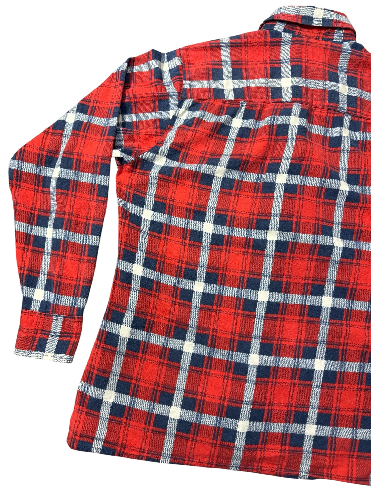 Vintage 1990s Dickies Red Plaid Flannel Shirt Made in USA Size S