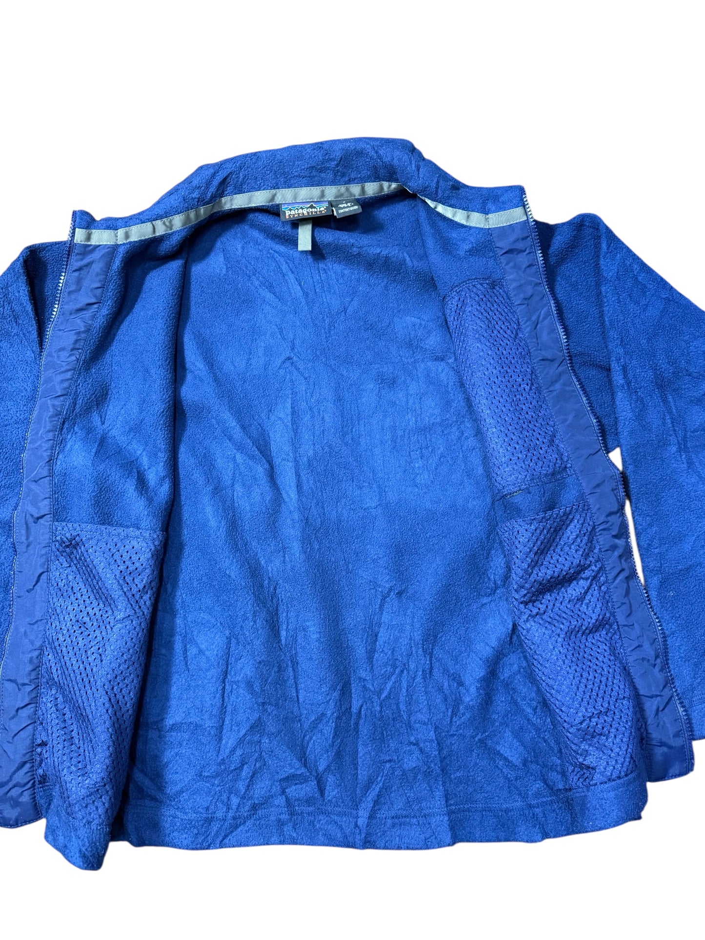 Vintage 90s Patagonia Synchilla Fleece Jacket Blue USA Made