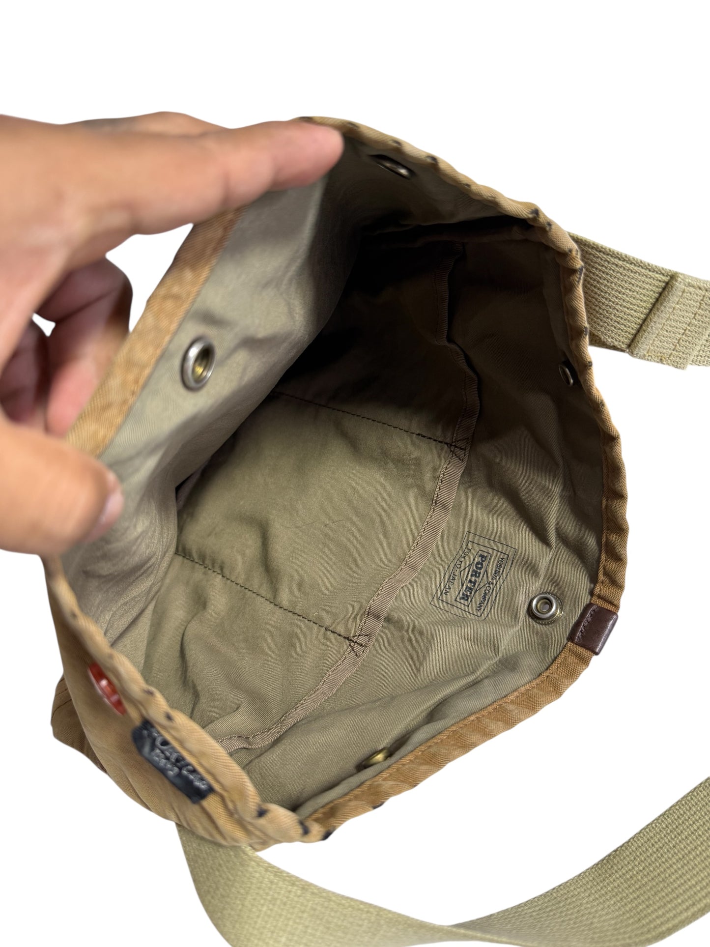 Porter Yoshida Tokyo Canvas Shoulder Bag Brown Crossbody Made in Japan