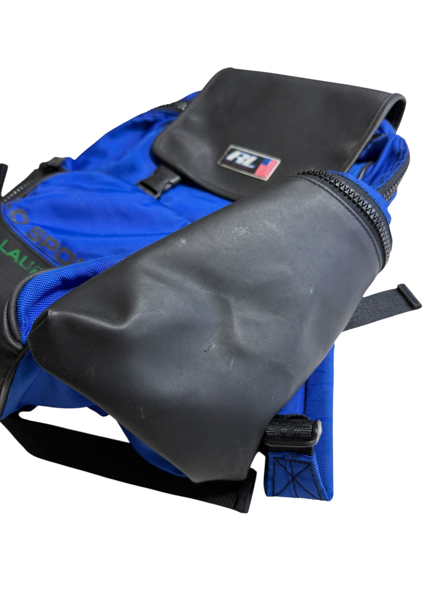 Vintage Polo Sport Ralph Lauren RL Backpack Blue Black 90s