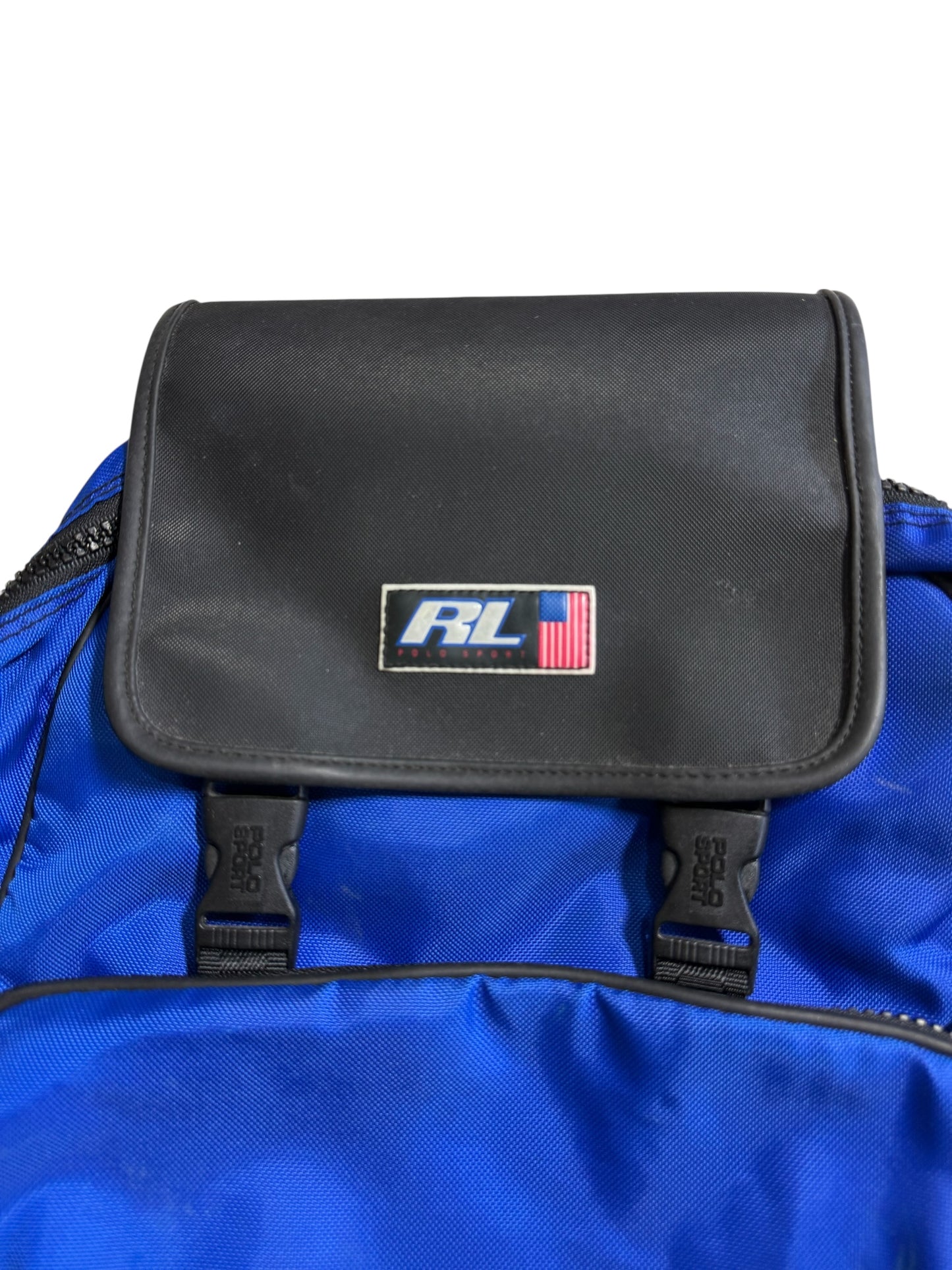 Vintage Polo Sport Ralph Lauren RL Backpack Blue Black 90s