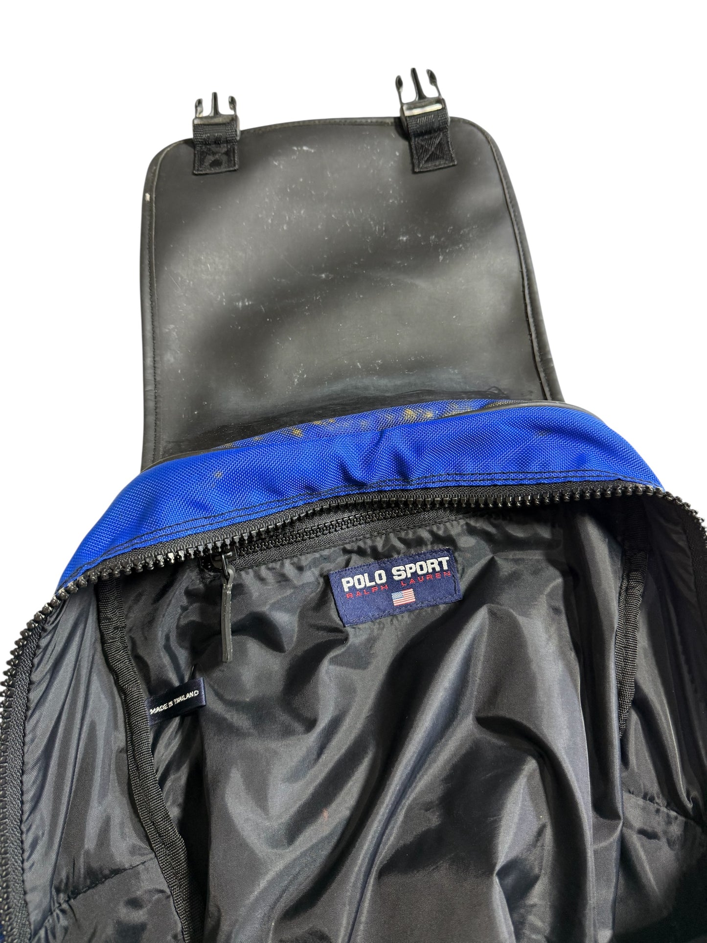 Vintage Polo Sport Ralph Lauren RL Backpack Blue Black 90s