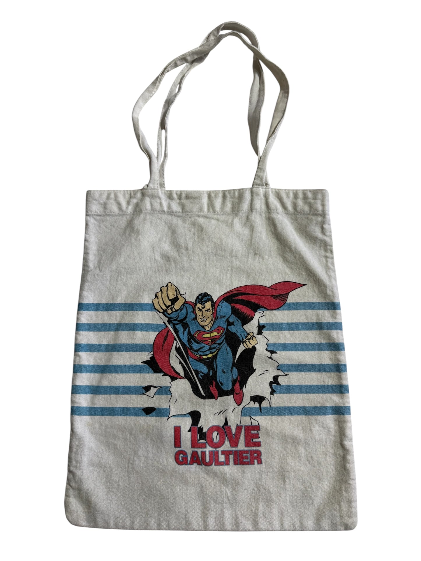 Jean Paul Gaultier DC Comics Double Graphic Tote Bag Superman Wonder Woman