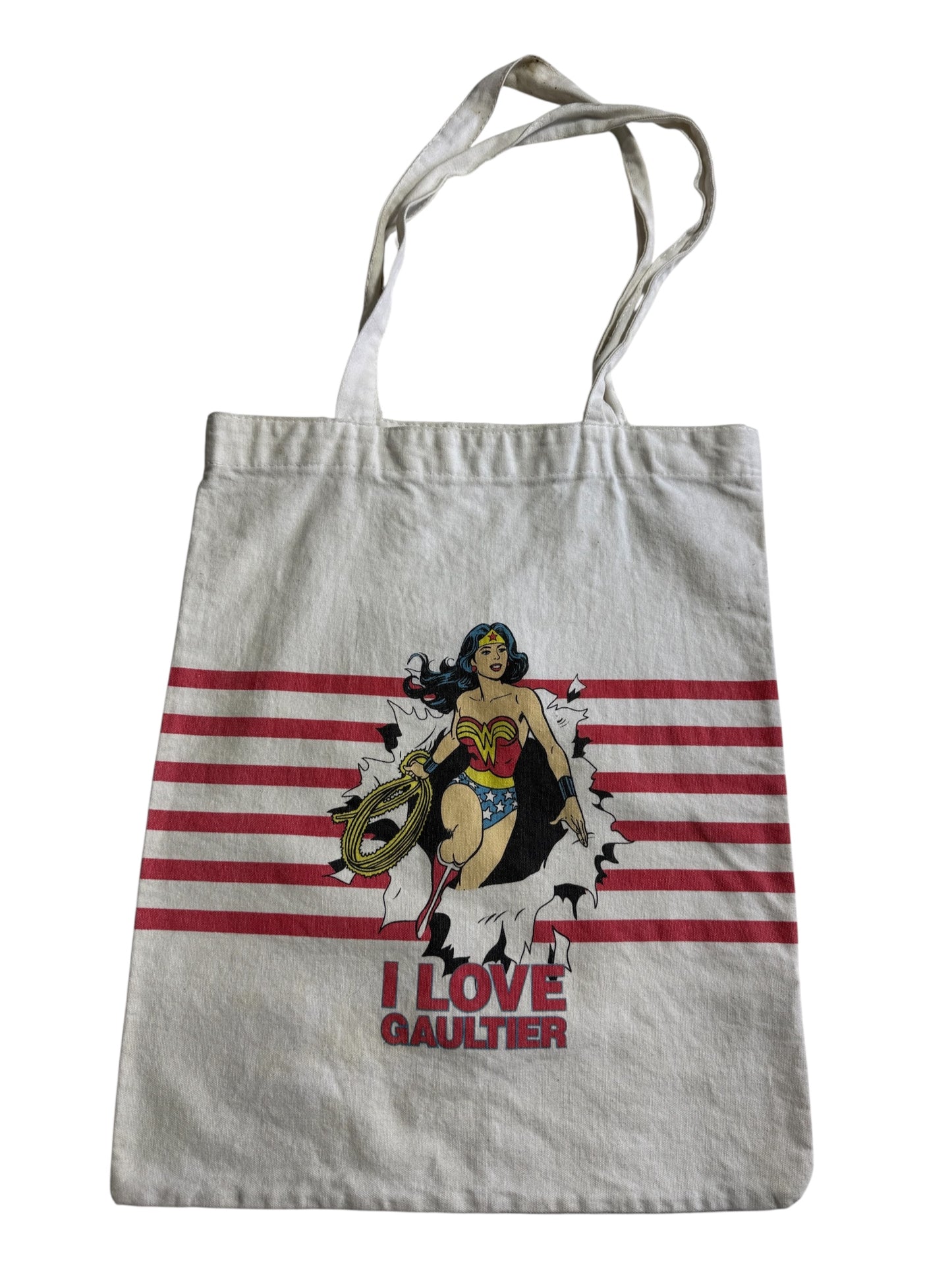 Jean Paul Gaultier DC Comics Double Graphic Tote Bag Superman Wonder Woman