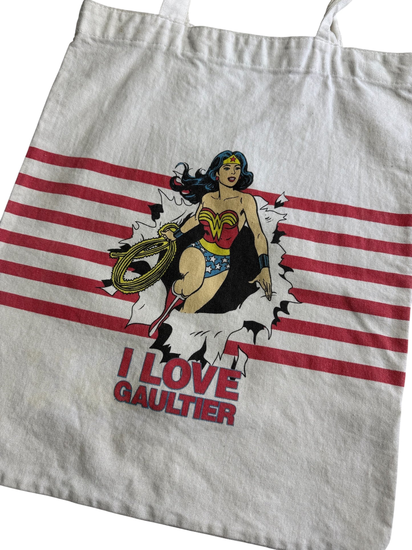 Jean Paul Gaultier DC Comics Double Graphic Tote Bag Superman Wonder Woman