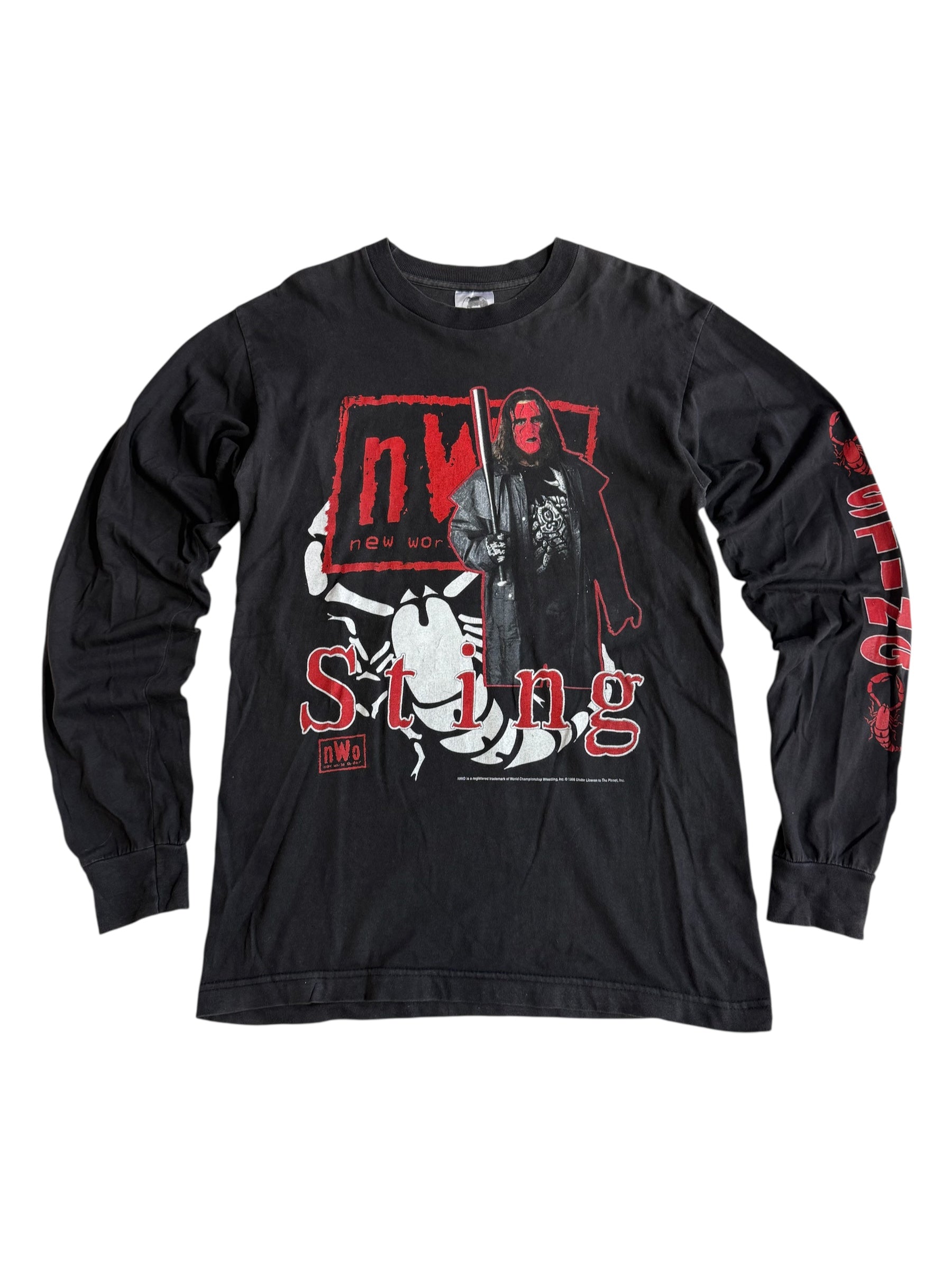Vintage 1998 Sting NWO Long Sleeve Shirt WCW The Planet Inc Made