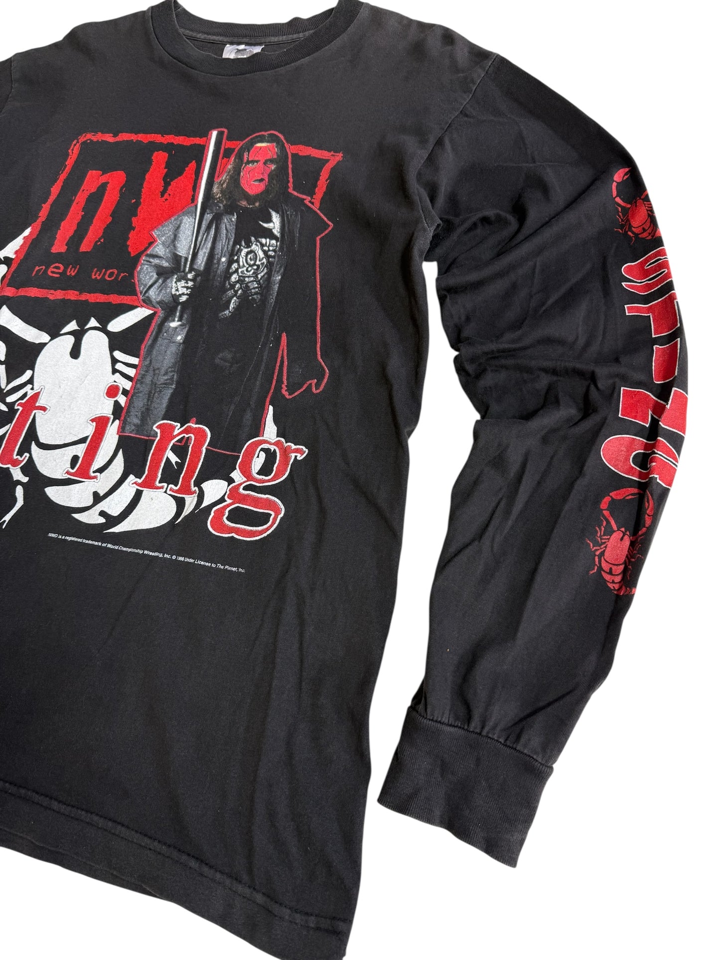 Vintage 1998 Sting NWO Long Sleeve Shirt WCW The Planet Inc Made in USA
