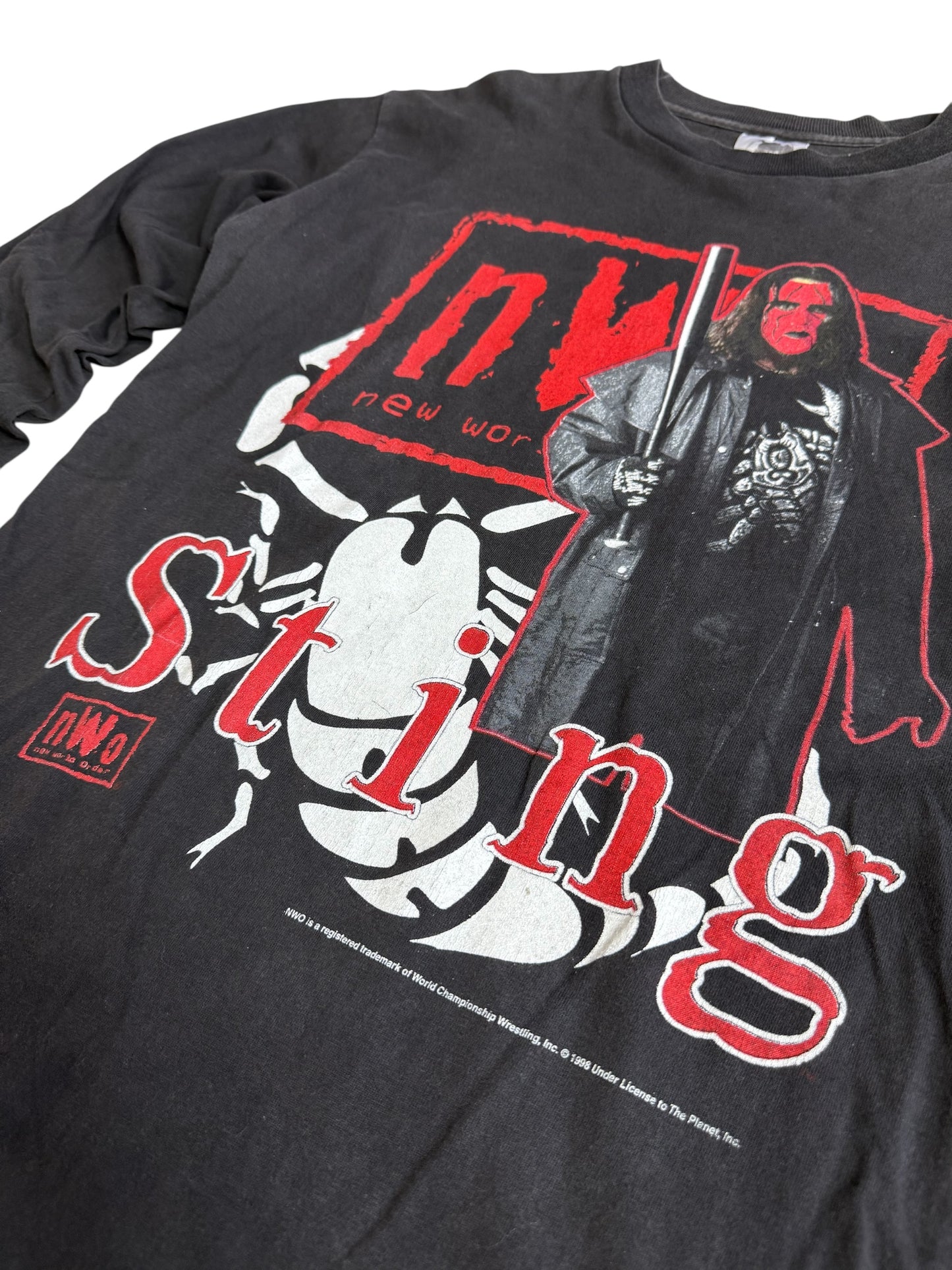 Vintage 1998 Sting NWO Long Sleeve Shirt WCW The Planet Inc Made in USA