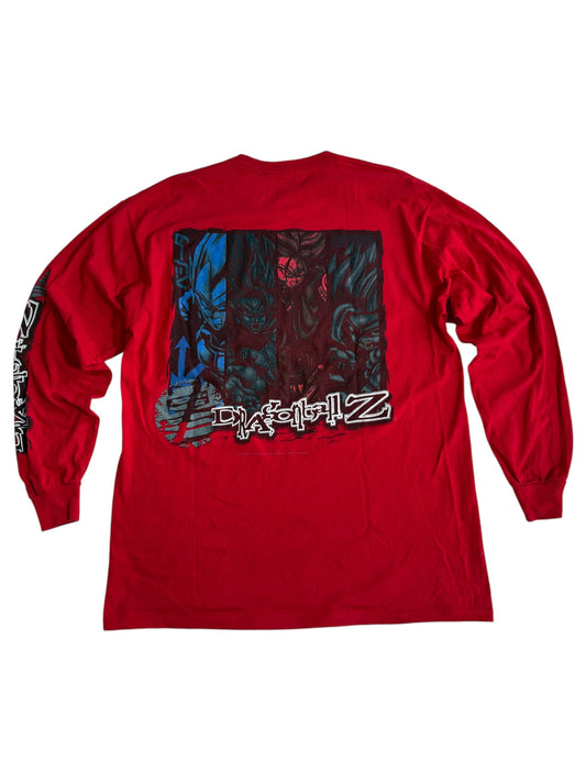 Vintage 2002 Dragon Ball Z Long Sleeve Shirt Red Anime Graphic