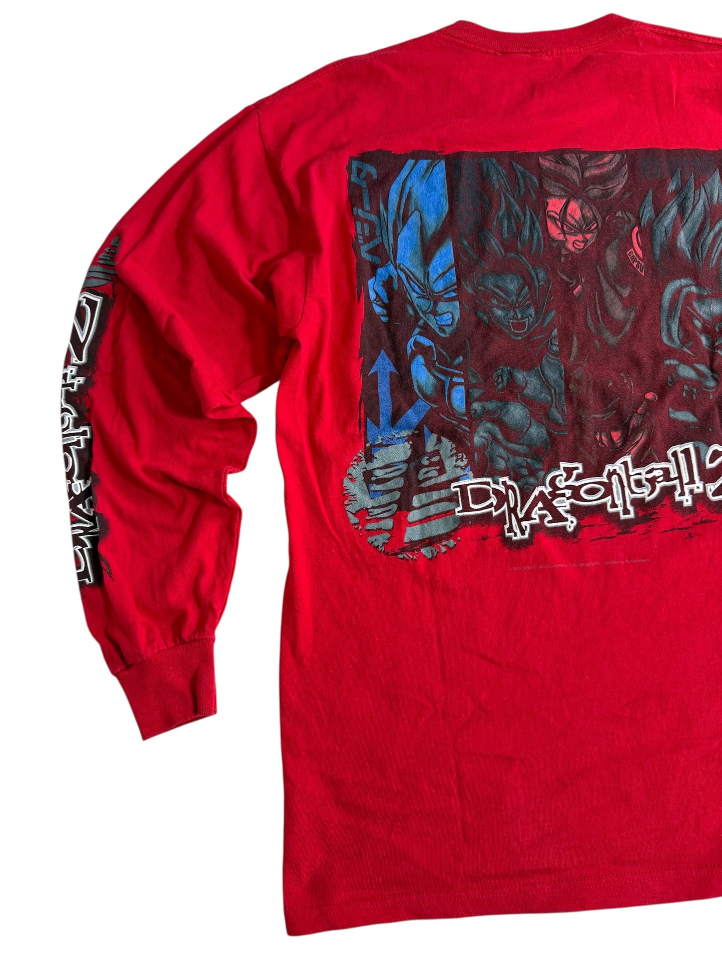 Vintage 2002 Dragon Ball Z Long Sleeve Shirt Red Anime Graphic