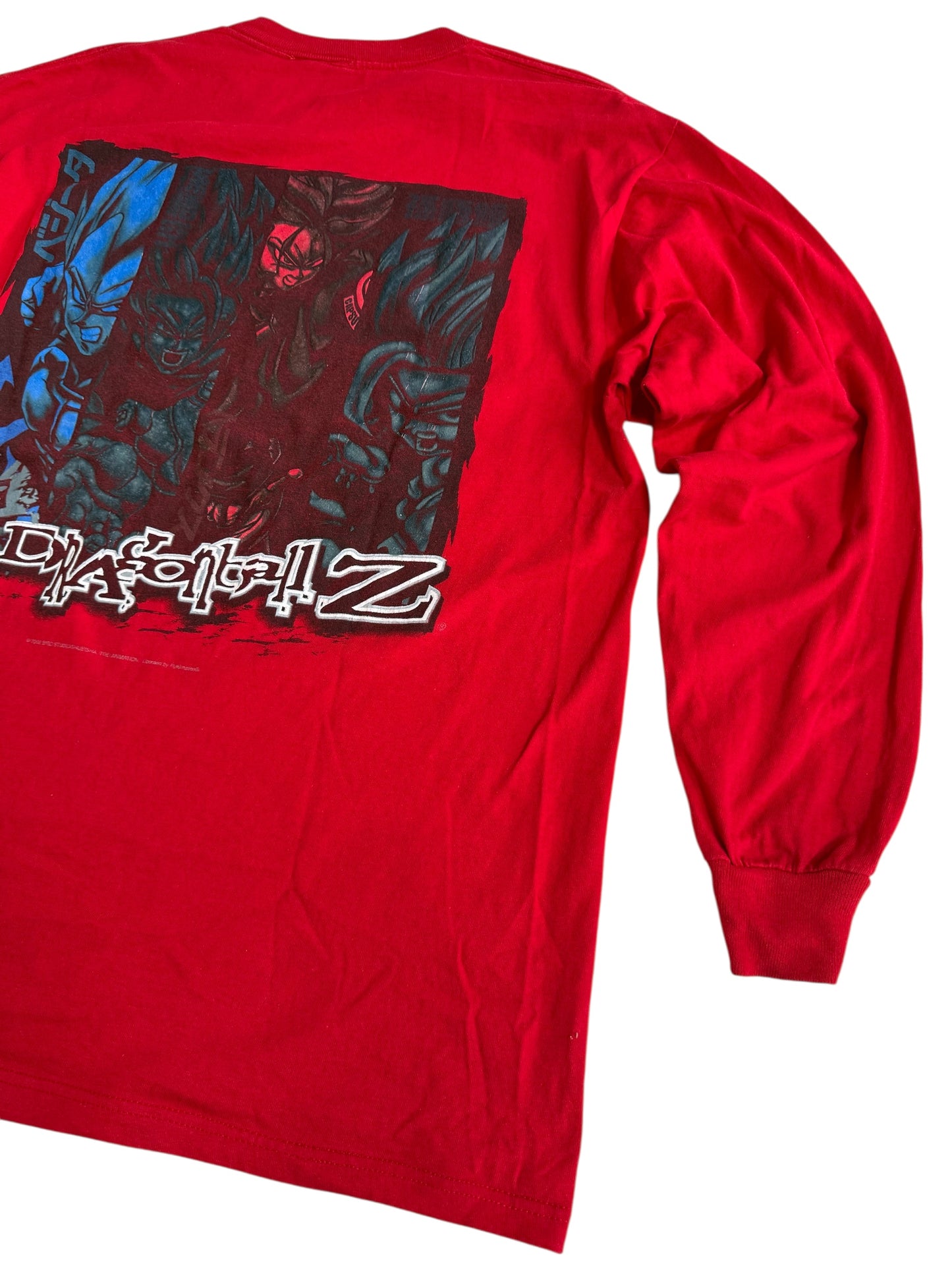 Vintage 2002 Dragon Ball Z Long Sleeve Shirt Red Anime Graphic
