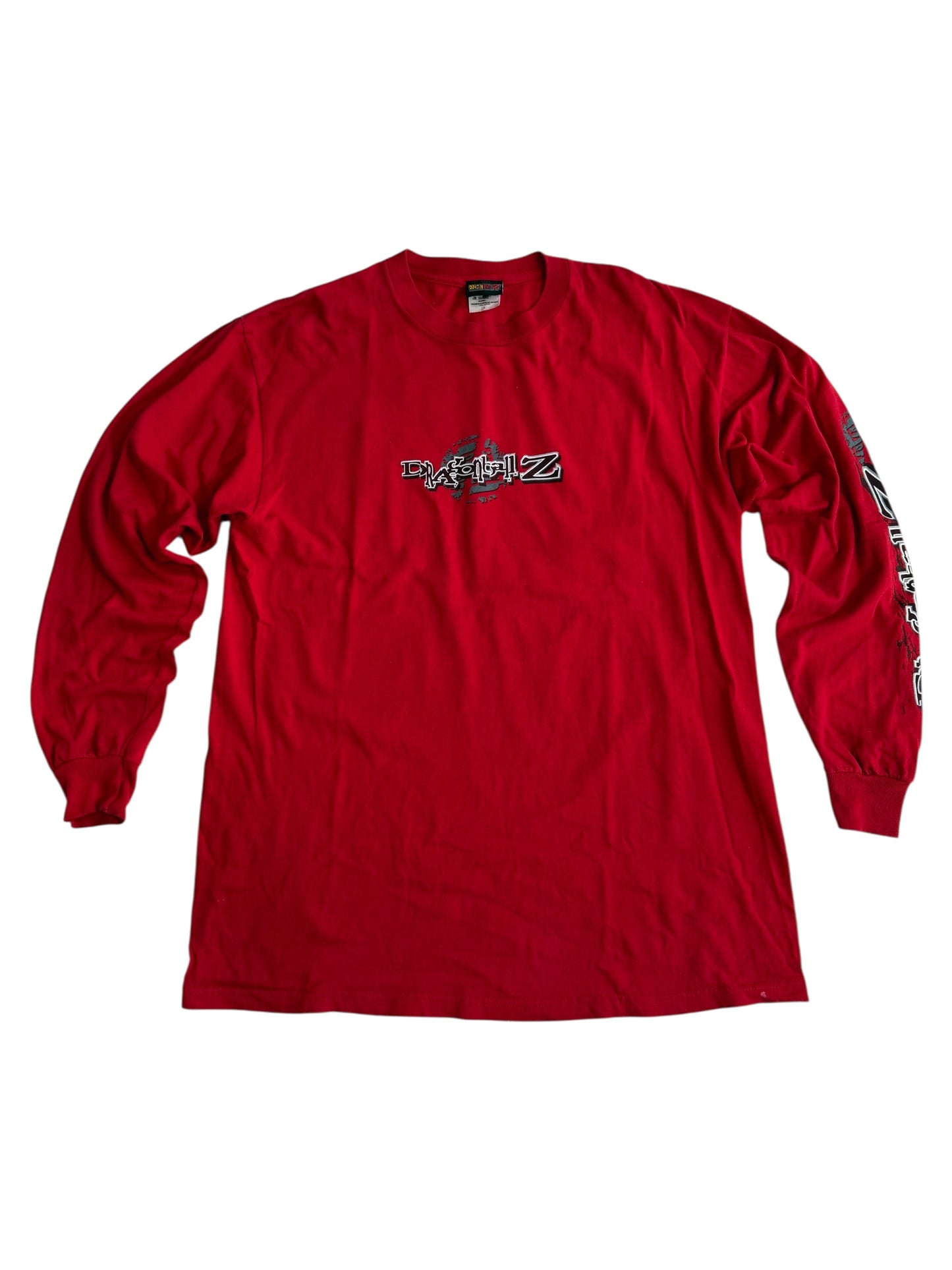 Vintage 2002 Dragon Ball Z Long Sleeve Shirt Red Anime Graphic