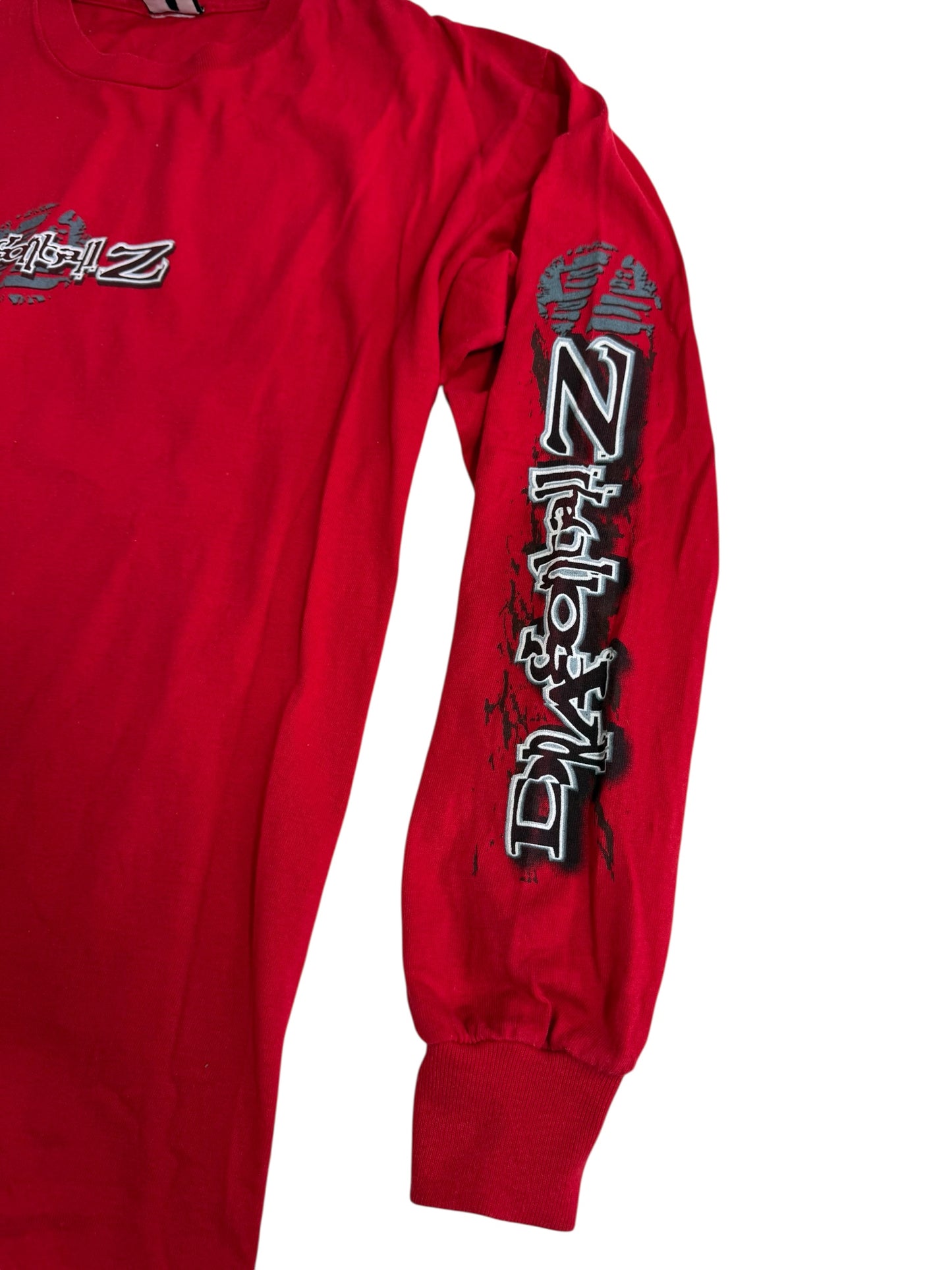 Vintage 2002 Dragon Ball Z Long Sleeve Shirt Red Anime Graphic