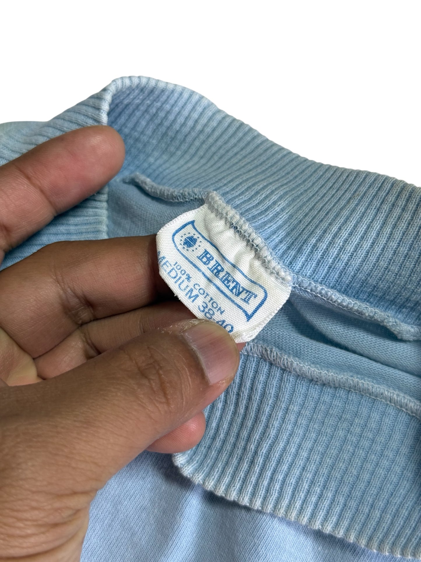 Vintage 1960s Brent Pocket T Shirt Montgomery Ward Blue Blank Tee Single Pocket USA
