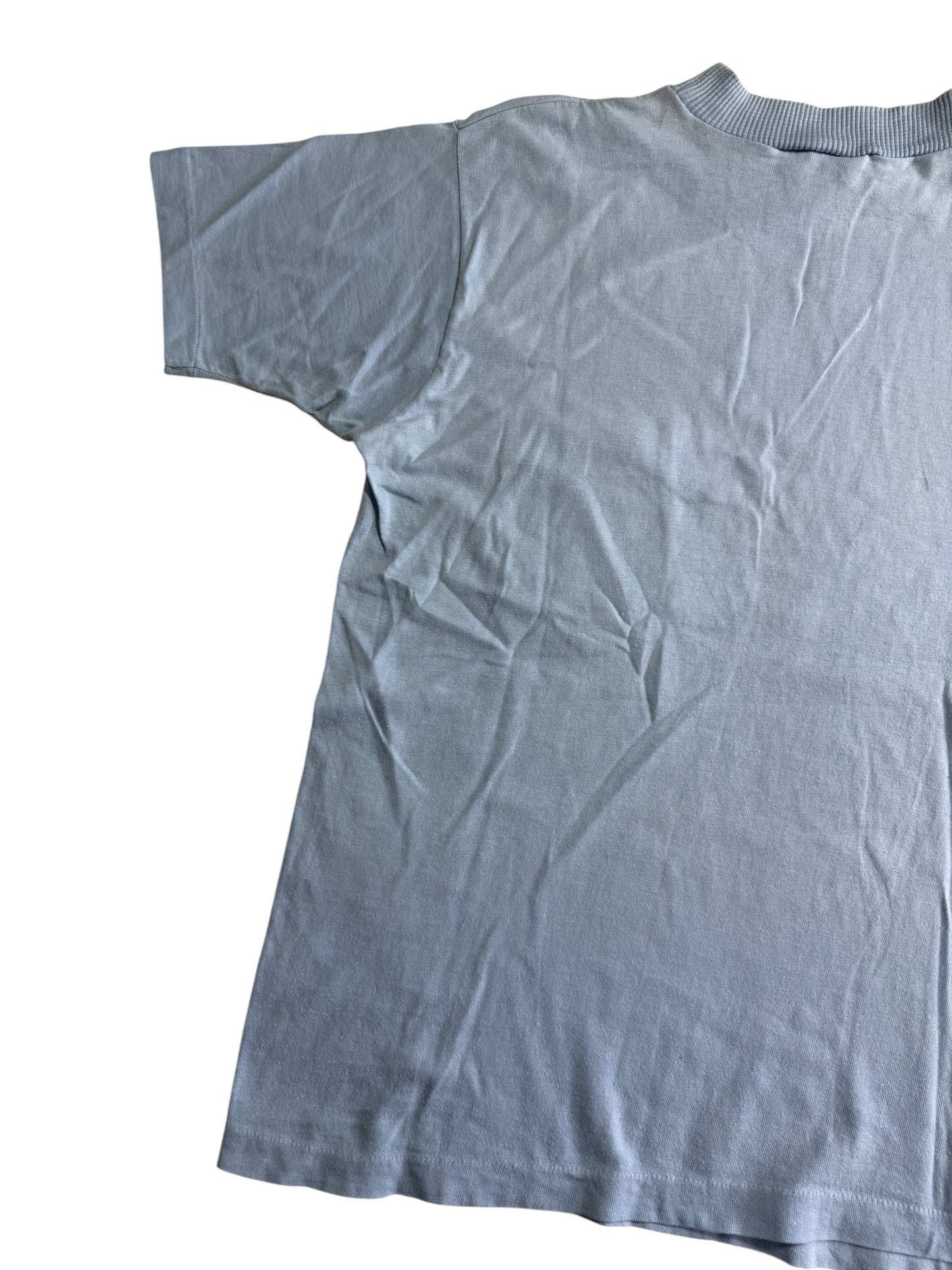 Vintage 1960s Brent Pocket T Shirt Montgomery Ward Blue Blank Tee Single Pocket USA