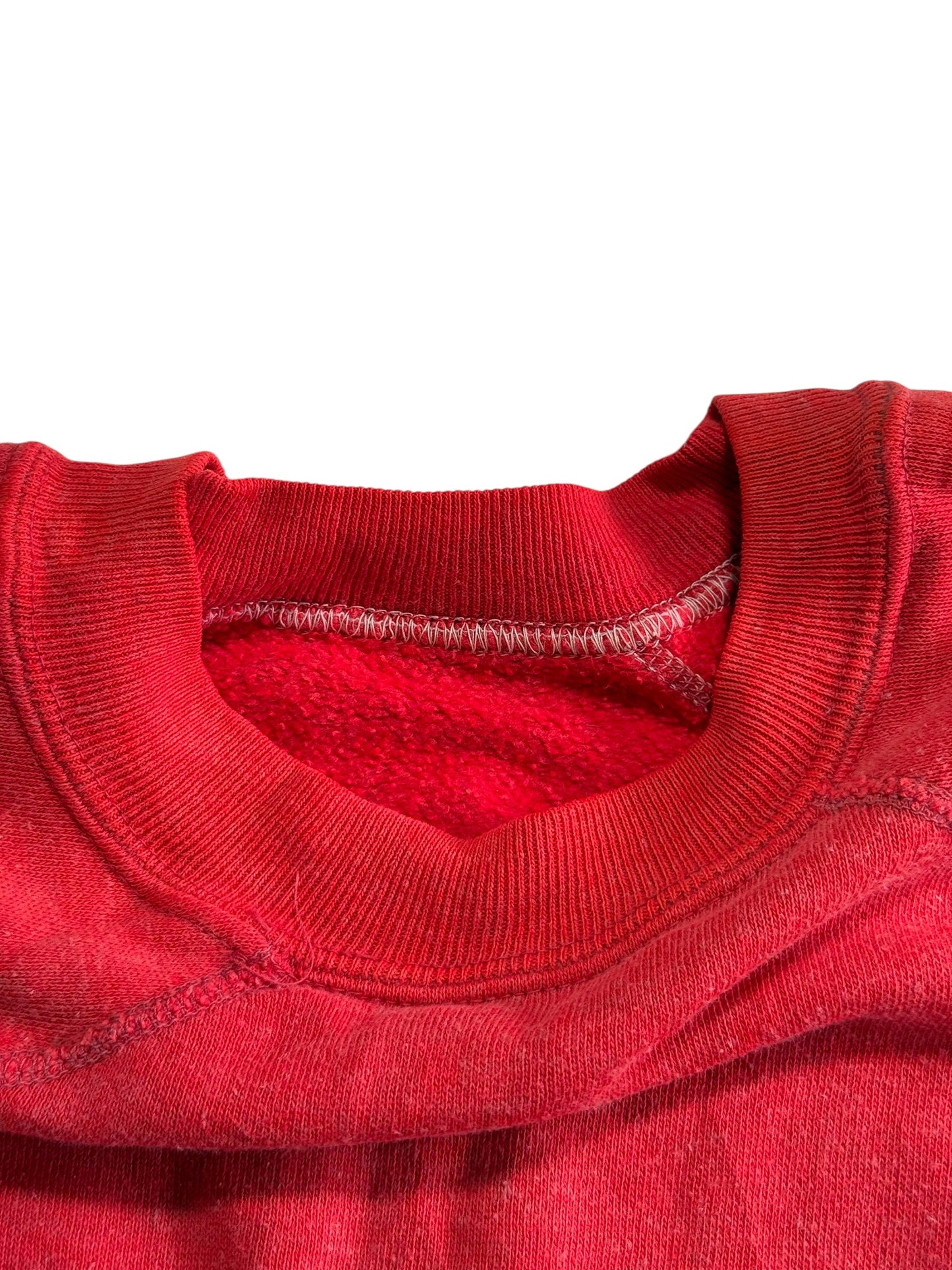 Vintage 1980s Blank Red Raglan Sweatshirt Classic Fleece Crewneck