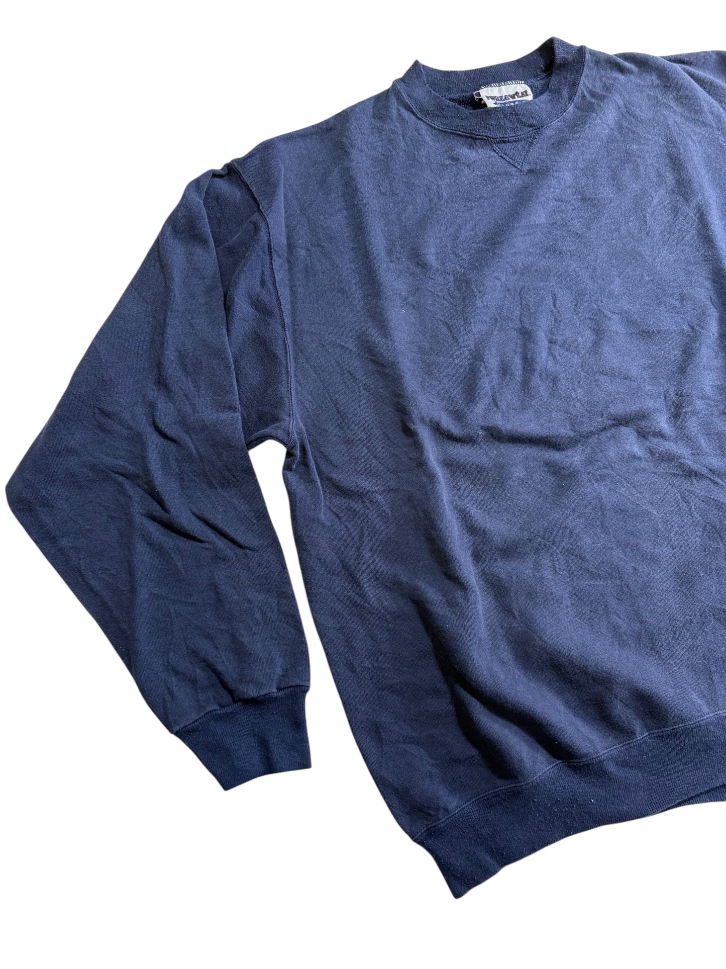 Vintage 1990s PureSweat Classic Blank Navy Crewneck Sweatshirt USA Made Heavyweight