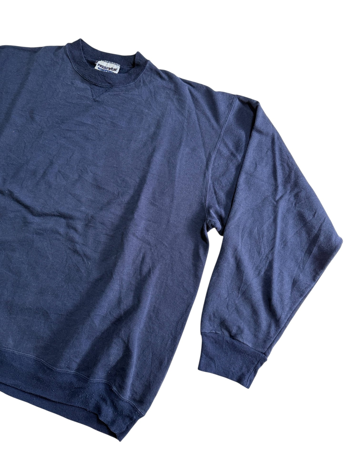 Vintage 1990s PureSweat Classic Blank Navy Crewneck Sweatshirt USA Made Heavyweight