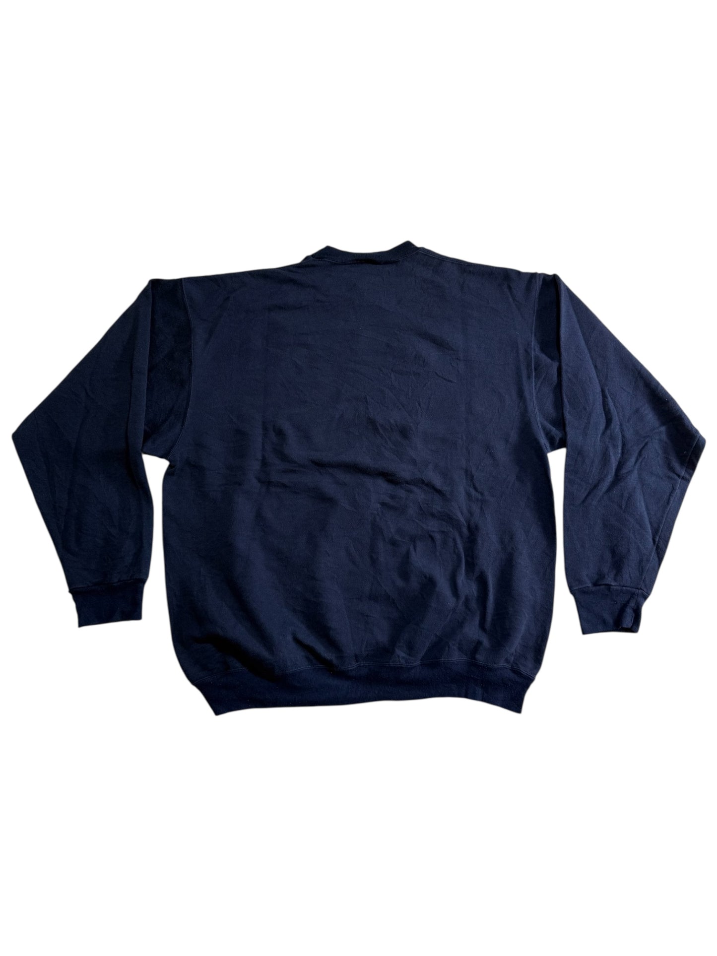 Vintage 1990s PureSweat Classic Blank Navy Crewneck Sweatshirt USA Made Heavyweight