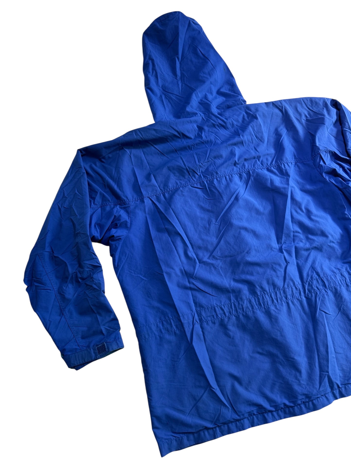 Vintage 1990s Patagonia Hooded Rain Jacket Blue Outdoor Shell Windbreaker