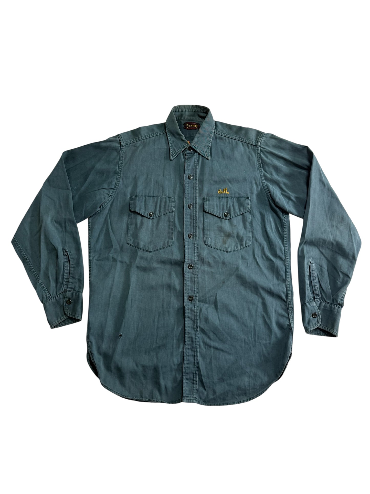 Vintage 1950s-60s Big Smith Chain Stitch Work Shirt Camp Karefree Horse Shoe Lake