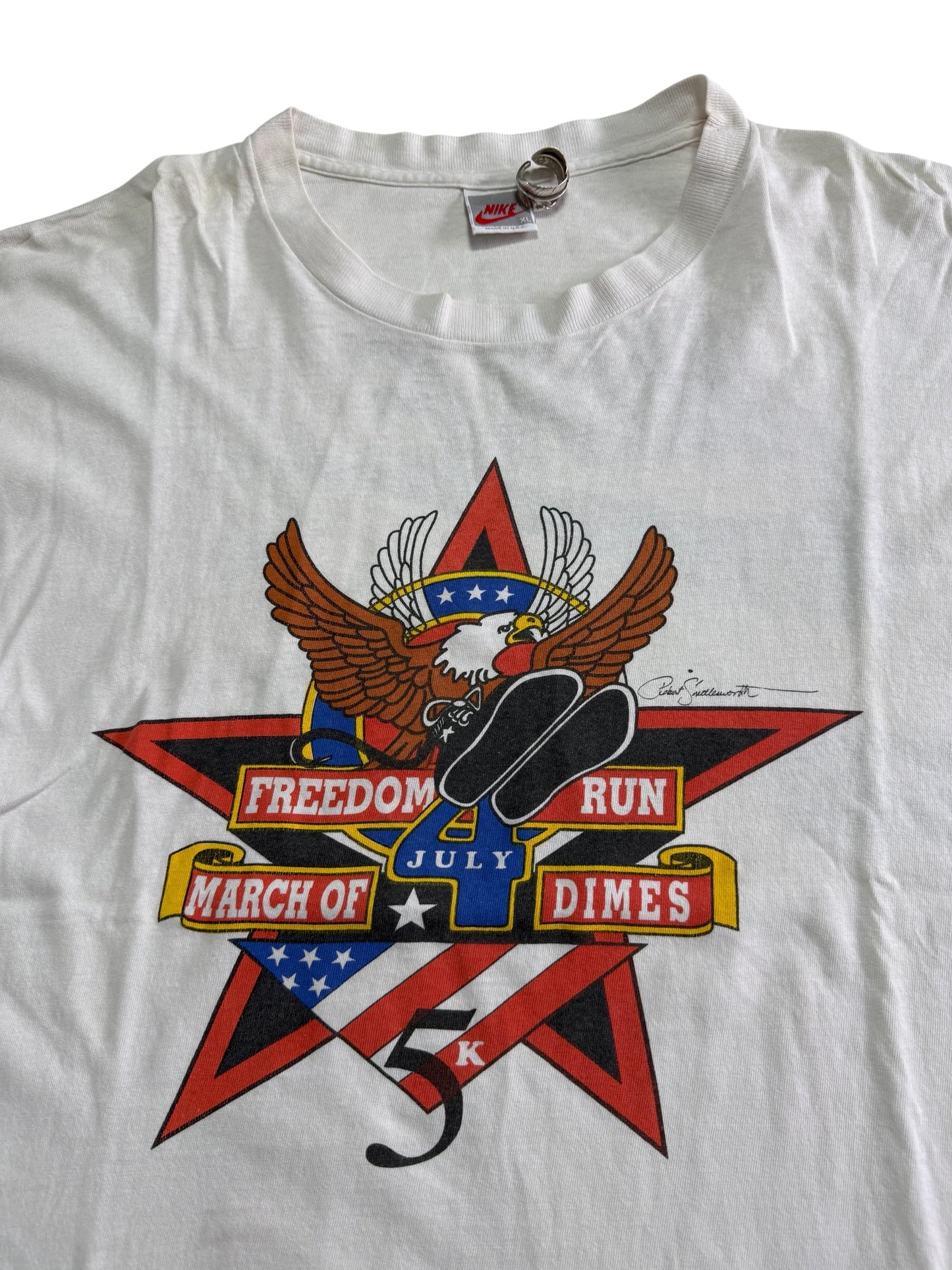 Vintage Nike Freedom Run March Of Dimes 1996 Memphis Tshirt