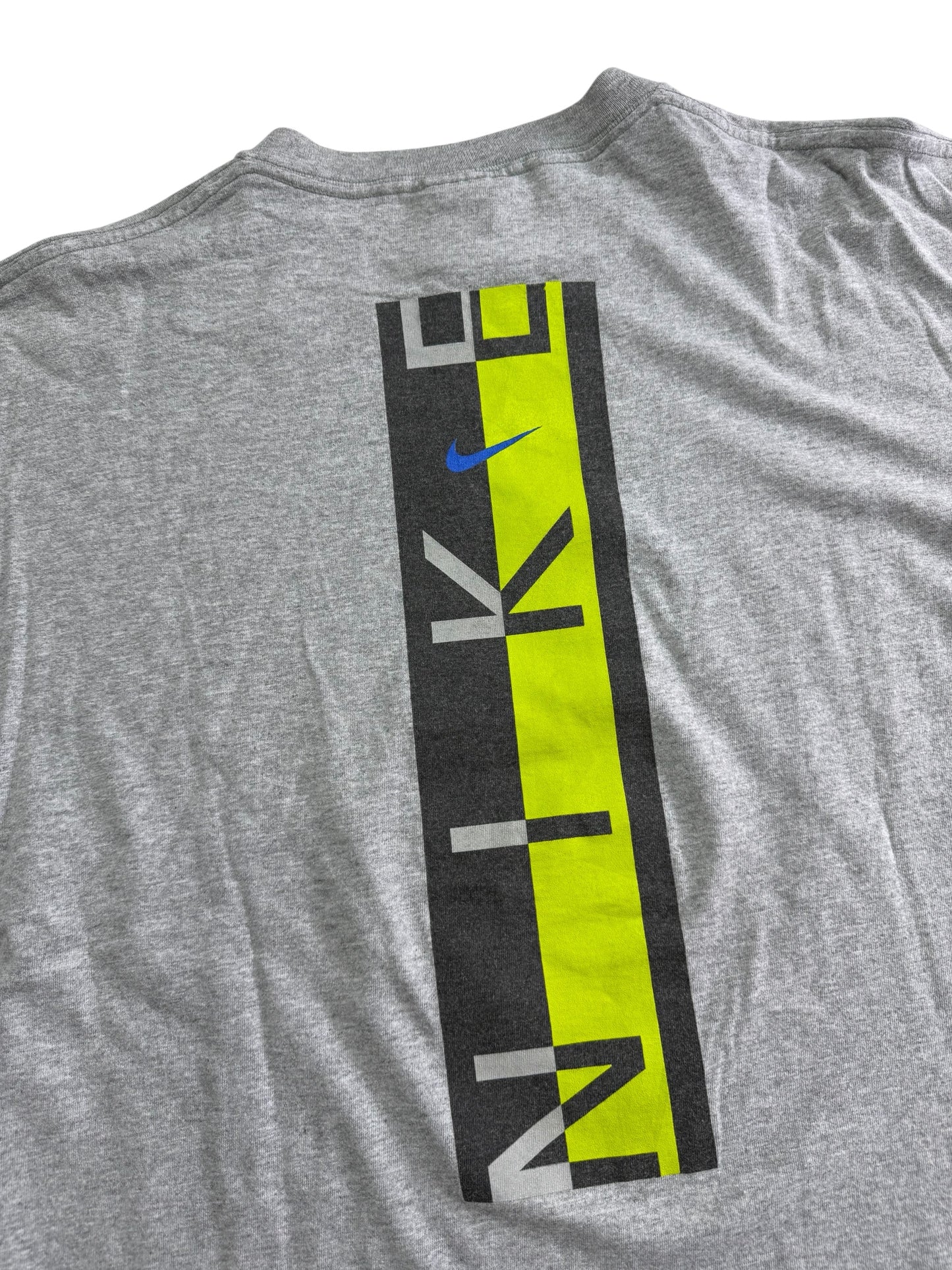 Vintage Nike Graphic T Shirt Grey Nike Vertical Logo
