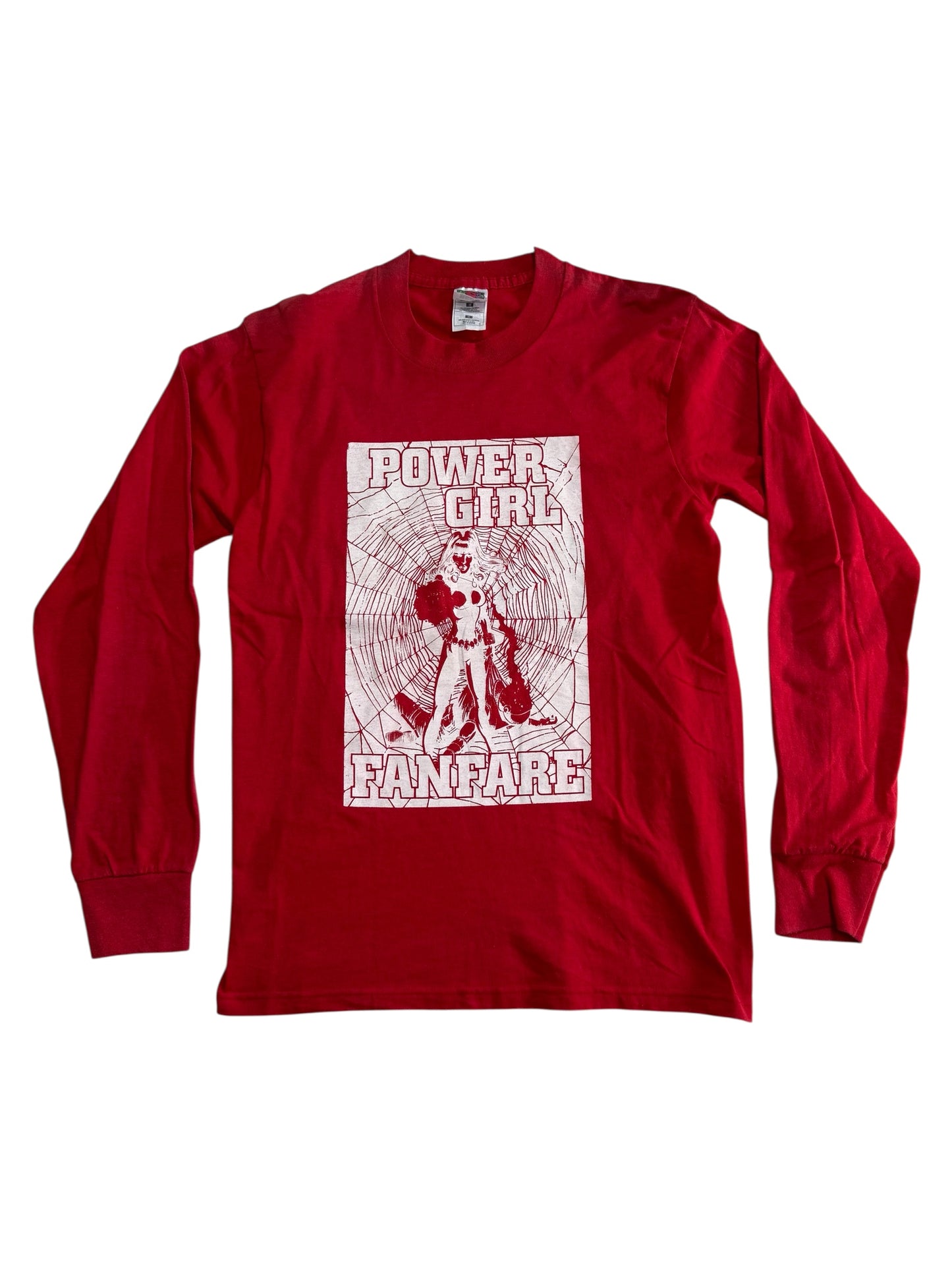 Vintage Power Girl Fanfare Long Sleeve Tshirt DC Comics