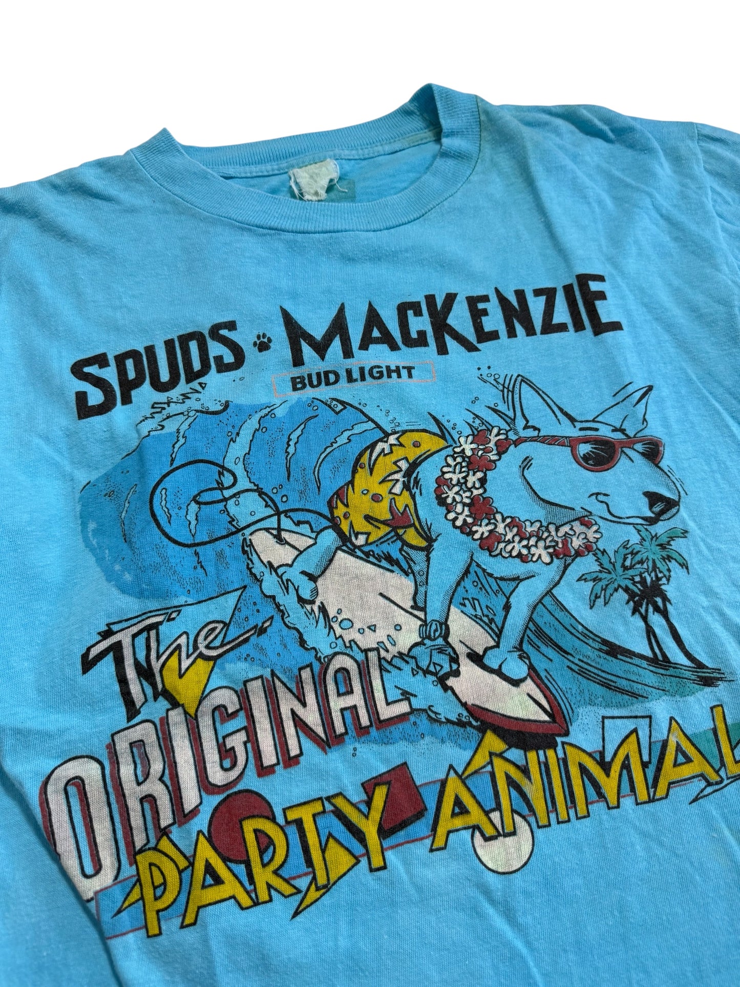 Vintage Spuds MacKenzie Bud Light “Original Party Animal” T Shirt 80s Beer Promo