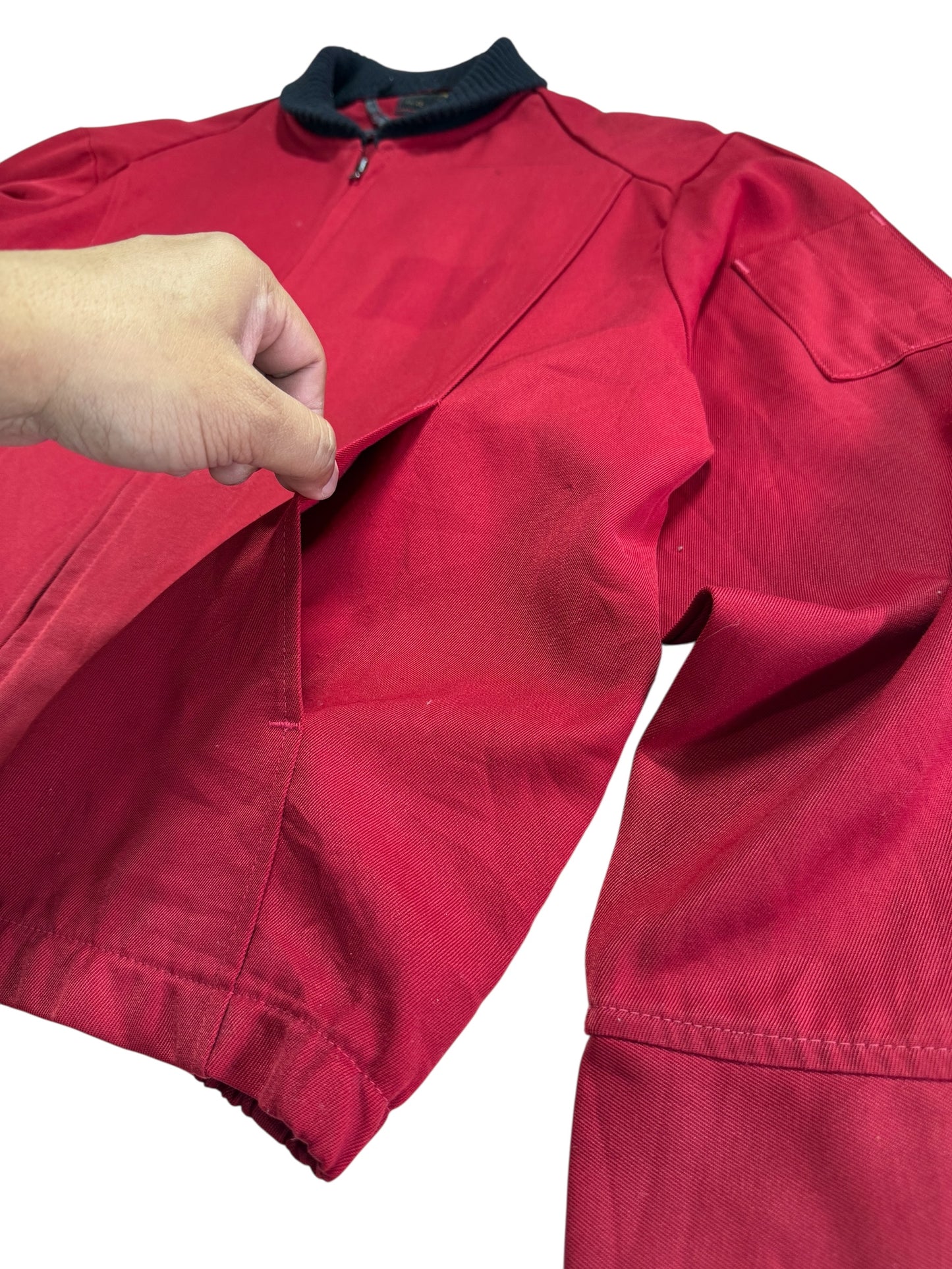 Vintage 1950s-60s Unitog Bowling Jacket Red Chain Stitch