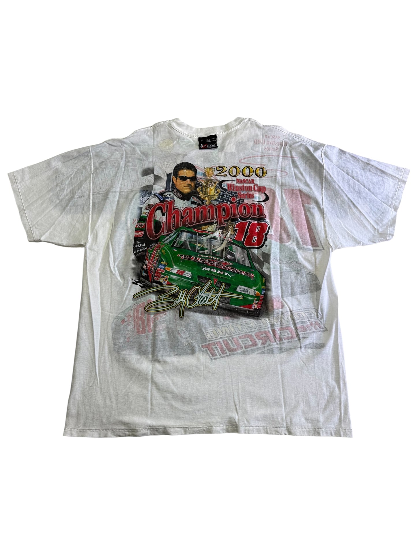Vintage NASCAR Bubba Labonte Daytona 500 2000 Champion 4 Sided Print Tshirt