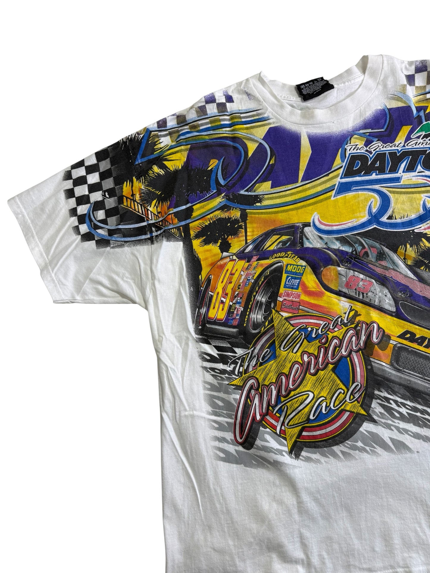 Vintage NASCAR Bubba Labonte Daytona 500 2000 Champion 4 Sided Print Tshirt